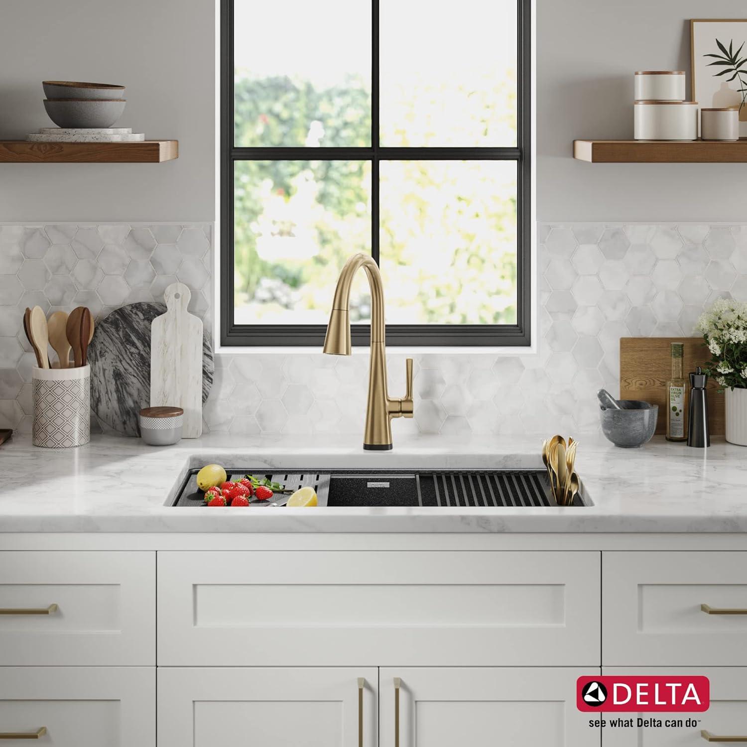 Delta Everest™ 32" L Granite Composite Workstation Kitchen Sink Undermount Single Bowl with WorkFlow™ Ledge