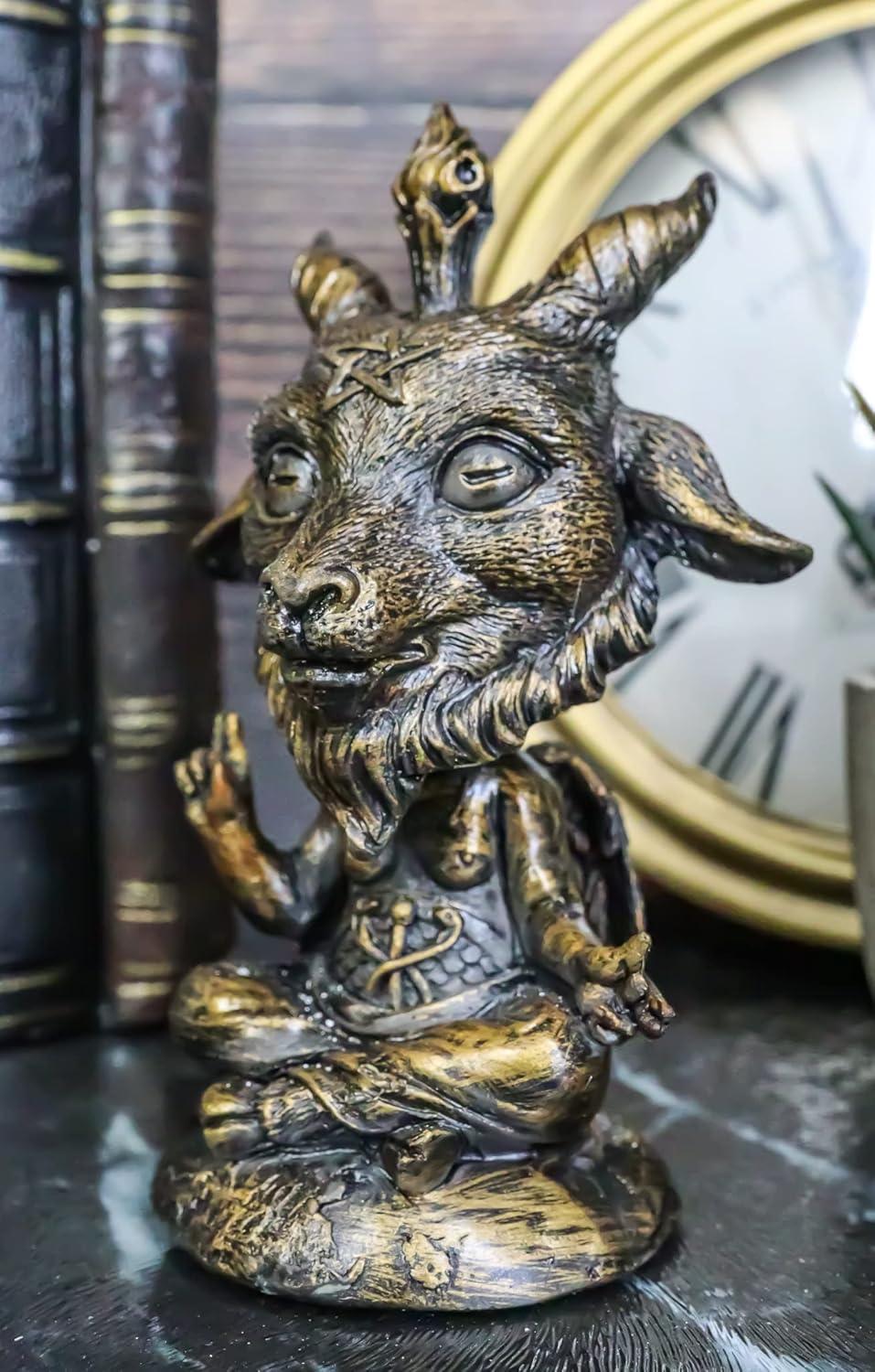 Ebros Whimsical Sabbatic Goat of Mendes Samael Lilith Baphomet Bobblehead Figurine LaVeyan Baphomet Worship The Caduceus Symbol Bobble Heads