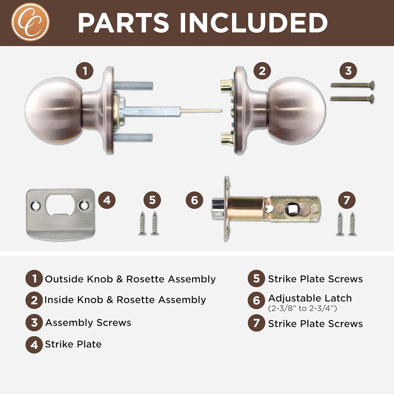 Ball Passage Door Knob with Round Rosette