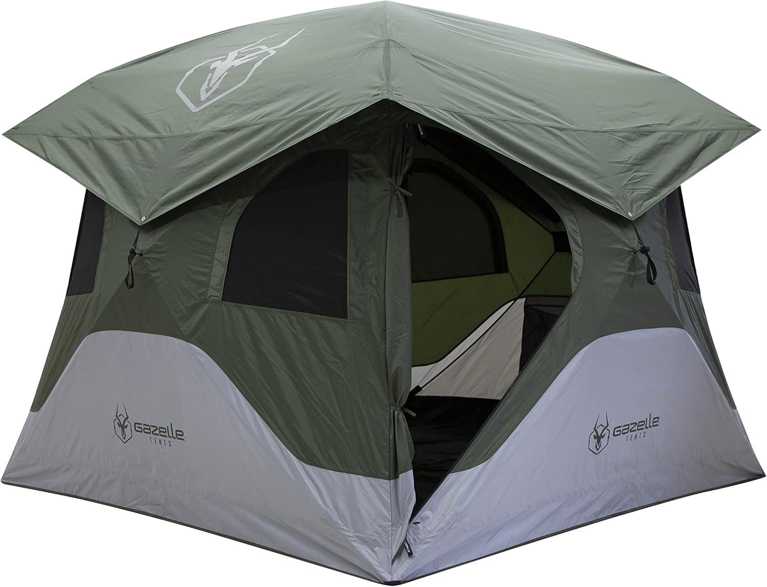 Gazelle Tents™ T4 Portable Hub Tent, 4-Person, Alpine Green, GT400GR