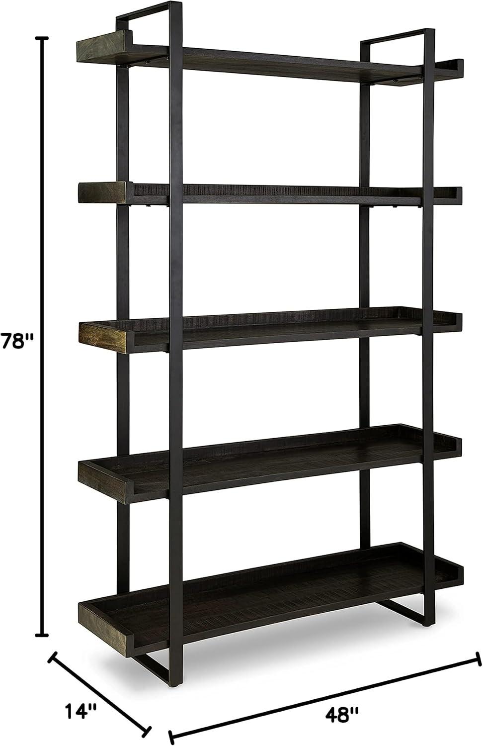 Bergton 78'' H x 48'' W Solid Wood Etagere Bookcase