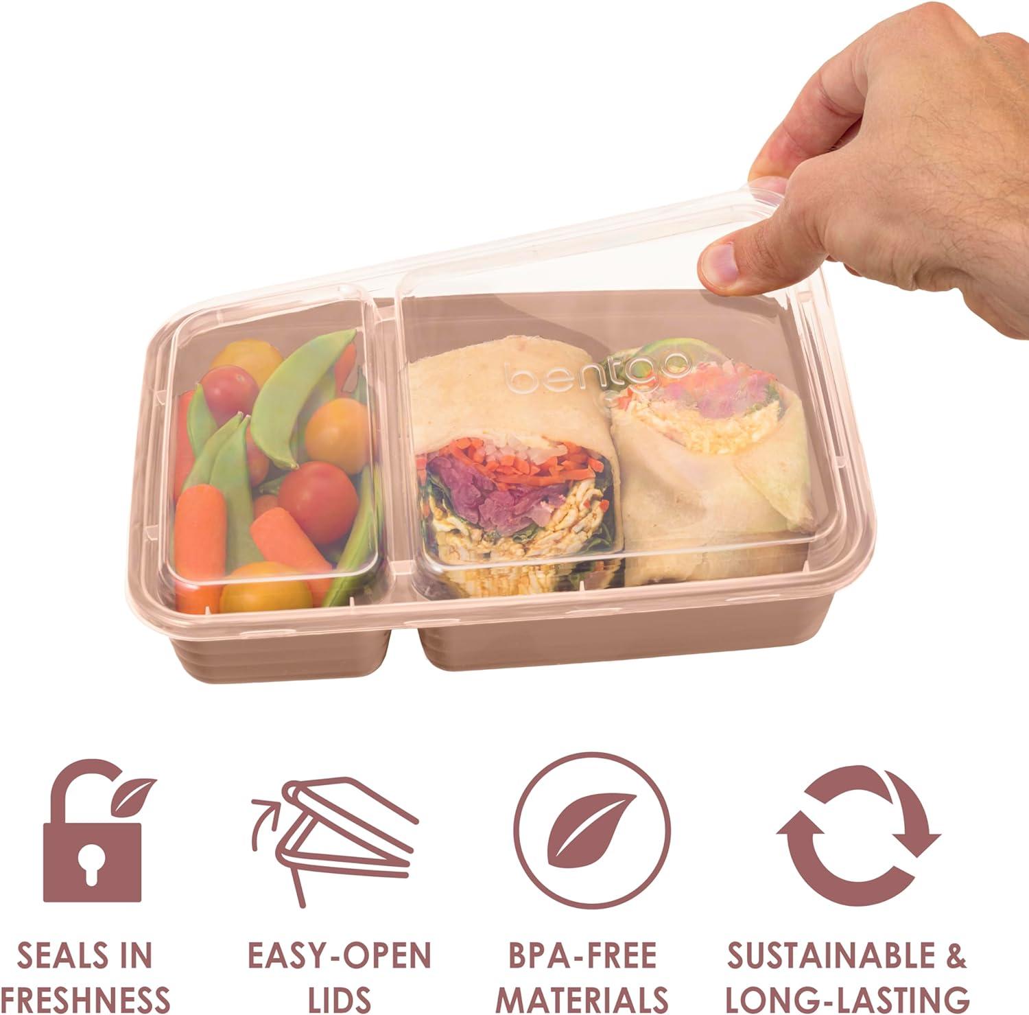 Bentgo Meal Prep 2-Compartment Container, Reusable, Durable, Microwavable - 3 Cup/10pk