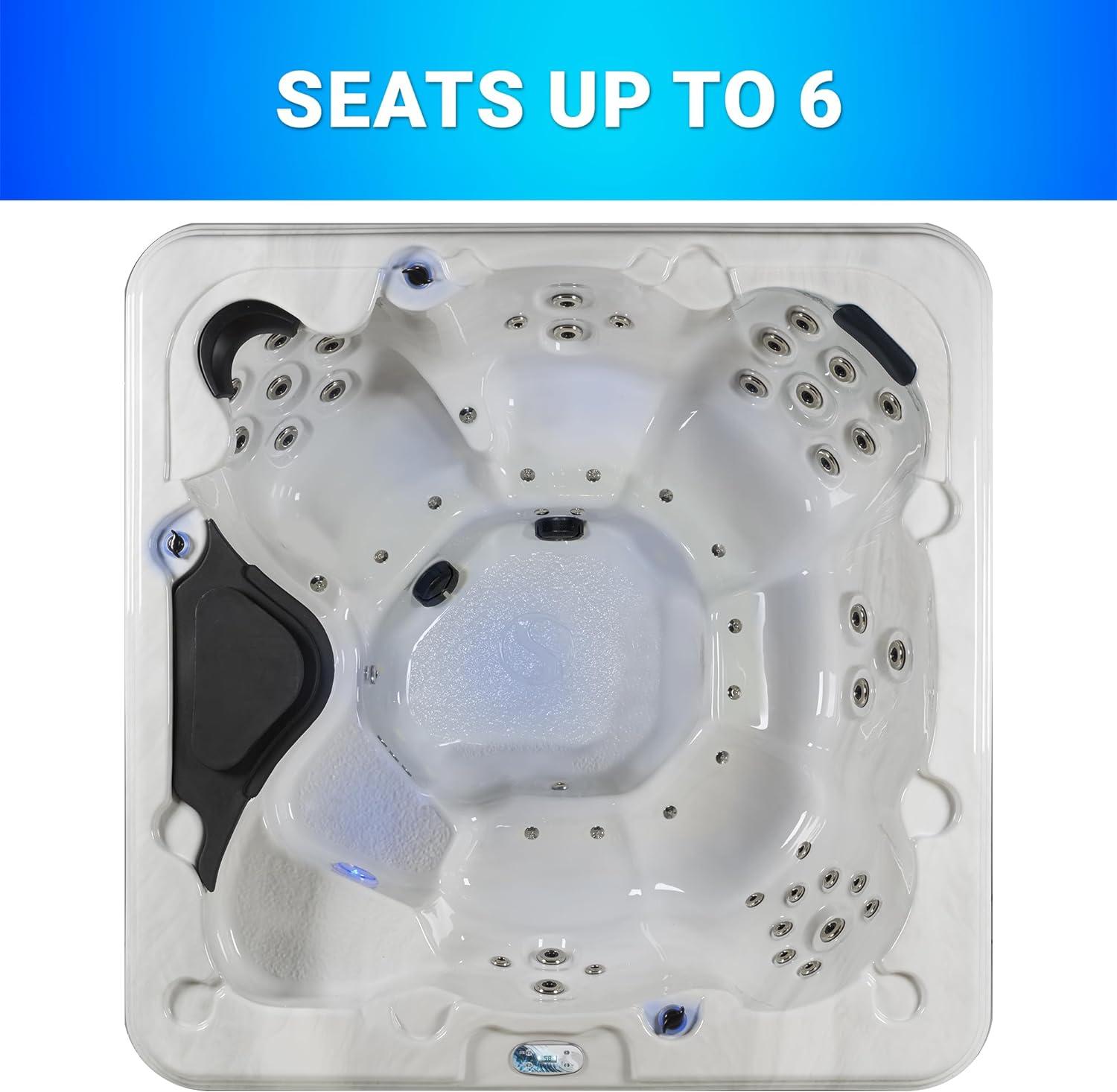 Aqualife Select Series 7-Person 60-Jet Acrylic Non-Lounger Hot Tub With Ozonator And Steps