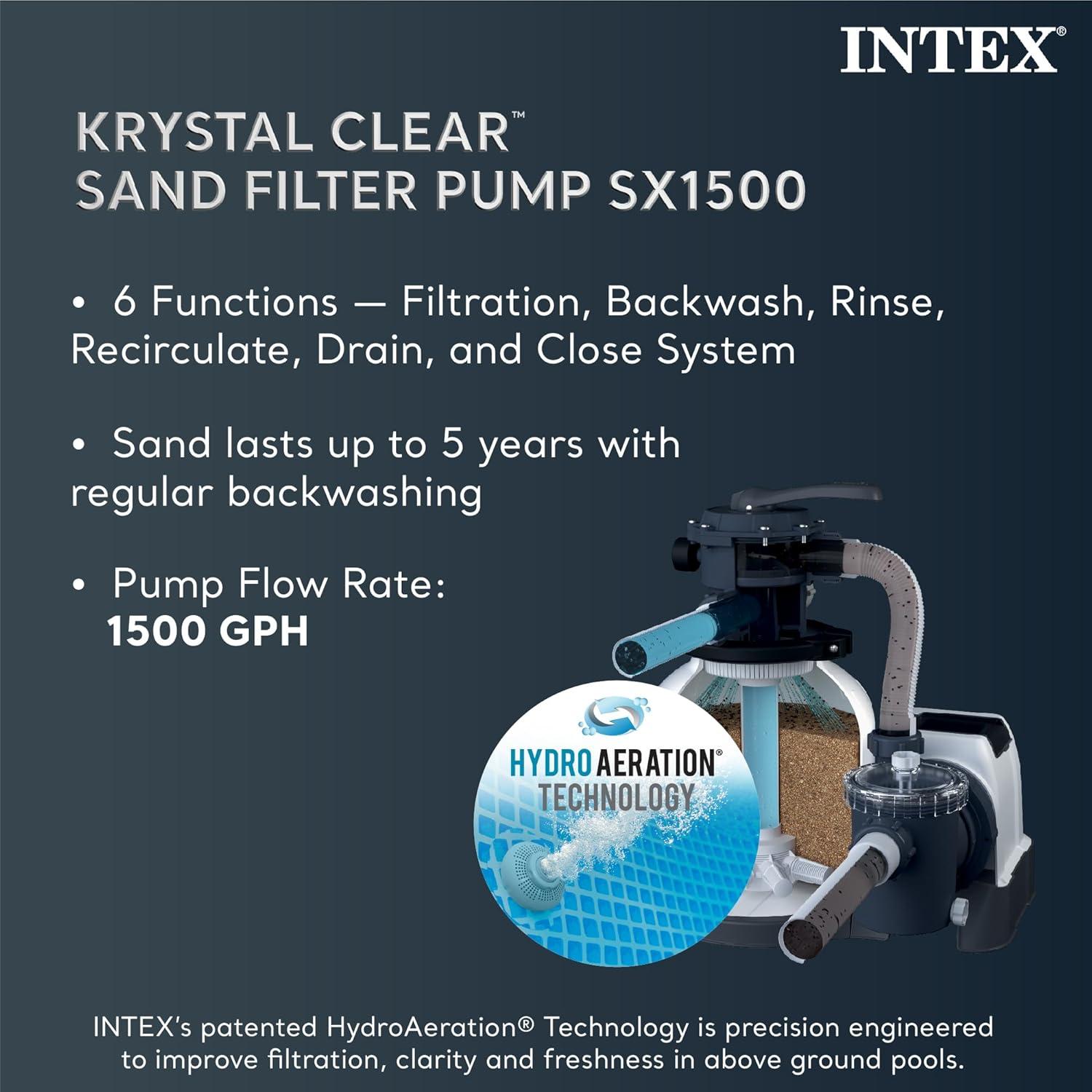 Intex 16ft X 48in Ultra XTR Pool Set with Sand Filter Pump, Ladder, Ground Cloth & Pool Cover