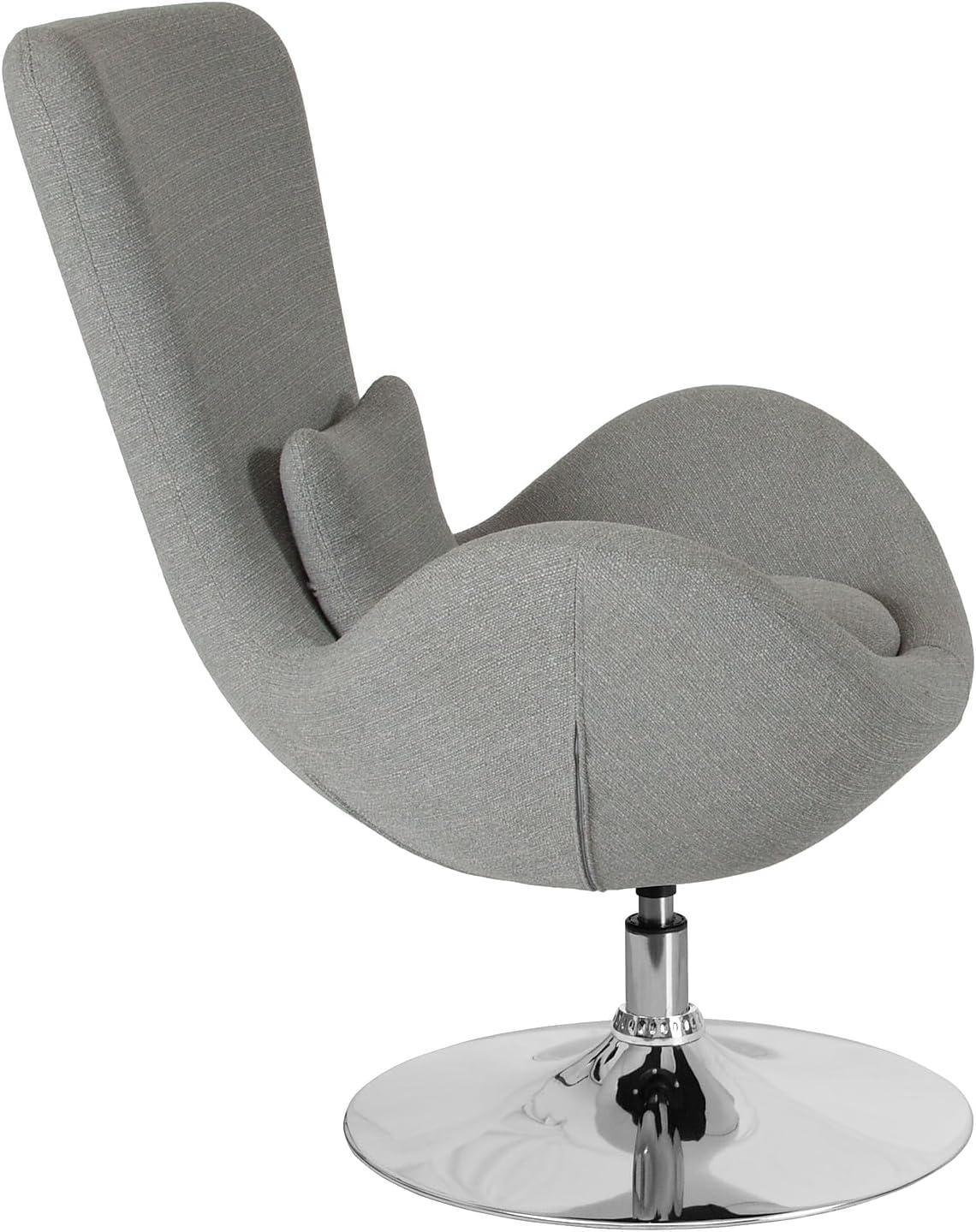 Flash Furniture Egg Series Light Gray Fabric Side Reception Chair