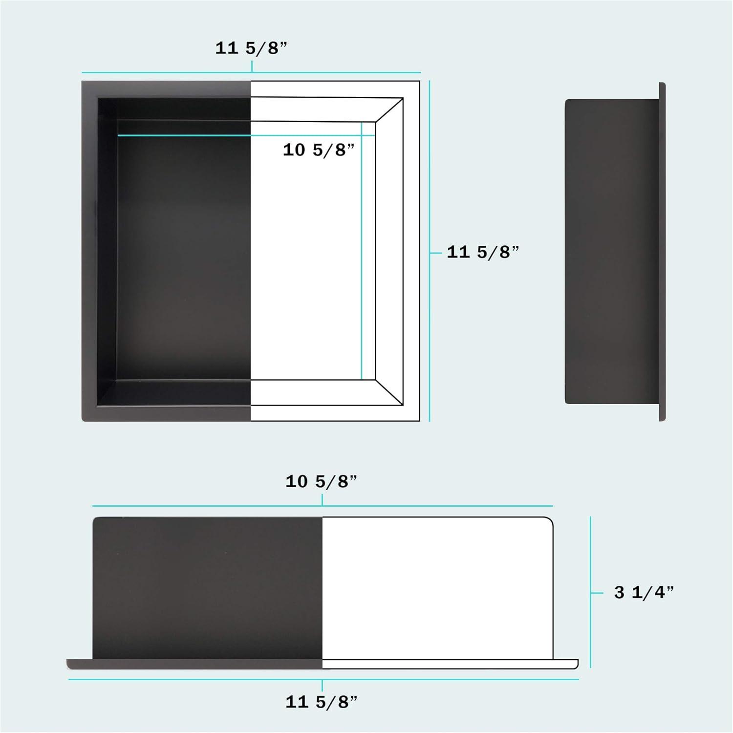 Shower Niche Stainless Steel In-wall Model 12" X 12" Recessed Shelf - Modern and Elegant Design - Easy to Install