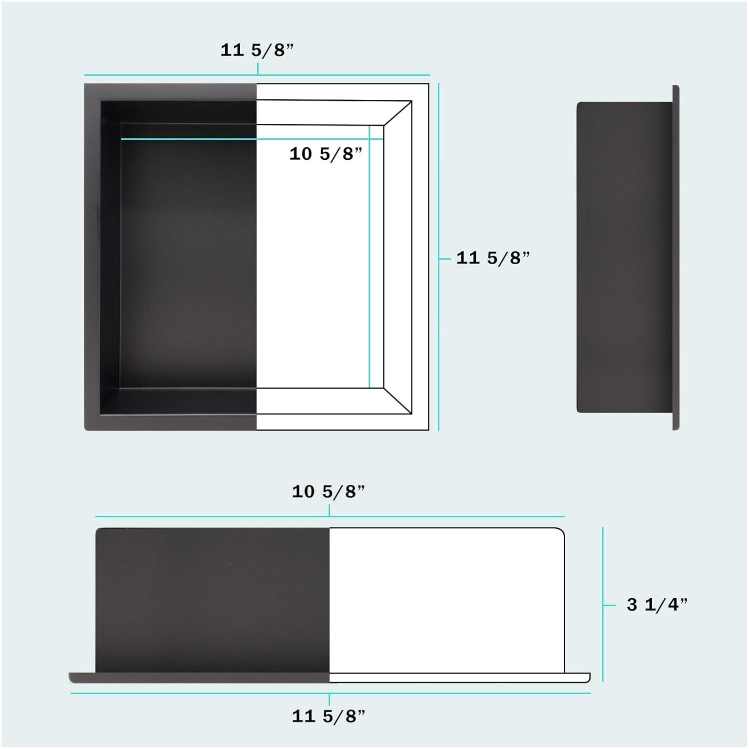 Shower Niche Stainless Steel In-wall Model 12" X 12" Recessed Shelf - Modern and Elegant Design - Easy to Install