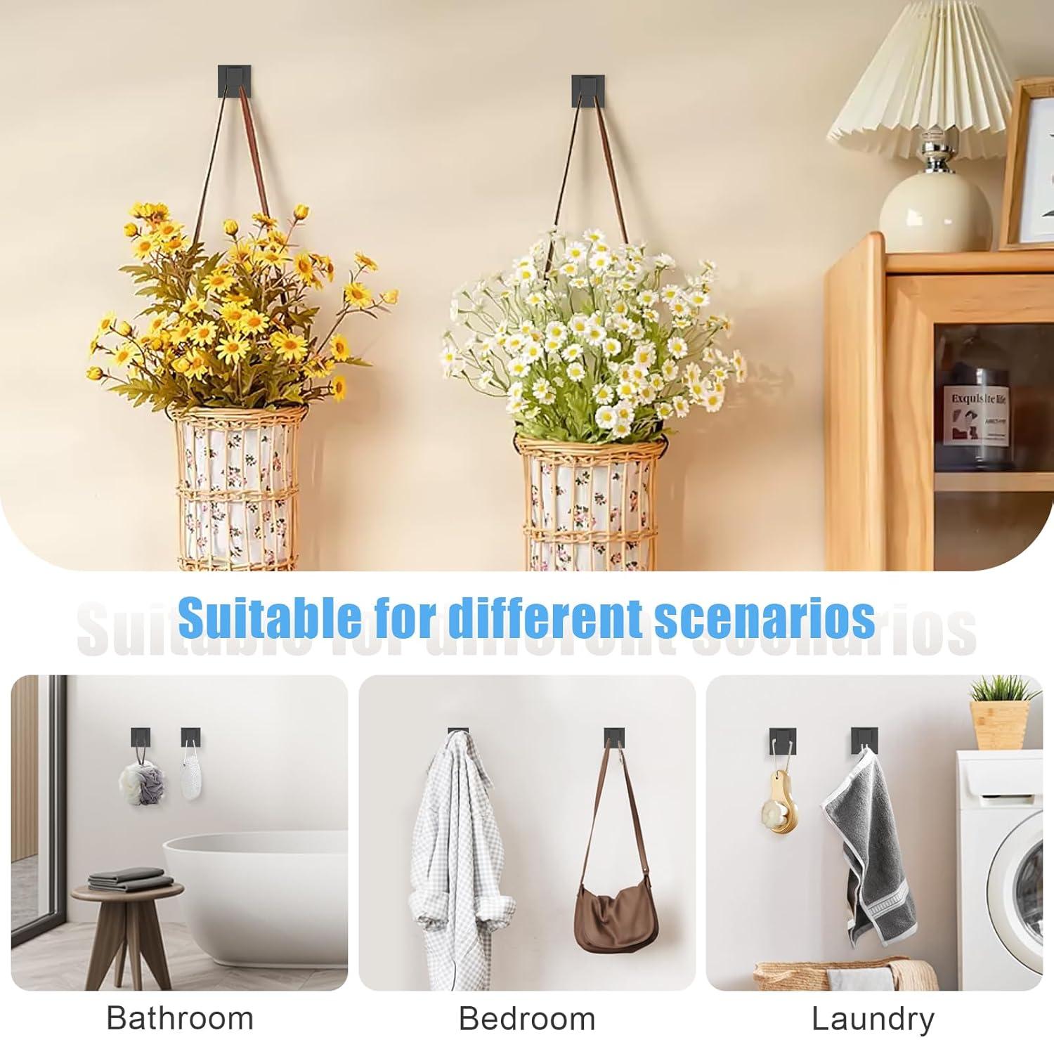 TURS Black Towel Bar Set Bathroom 5-Piece Bathroom Hardware Sets Towel Ring Toilet Paper Holder 2 Towel Hook Stainless Steel Wall Mounted Towel Holder Set