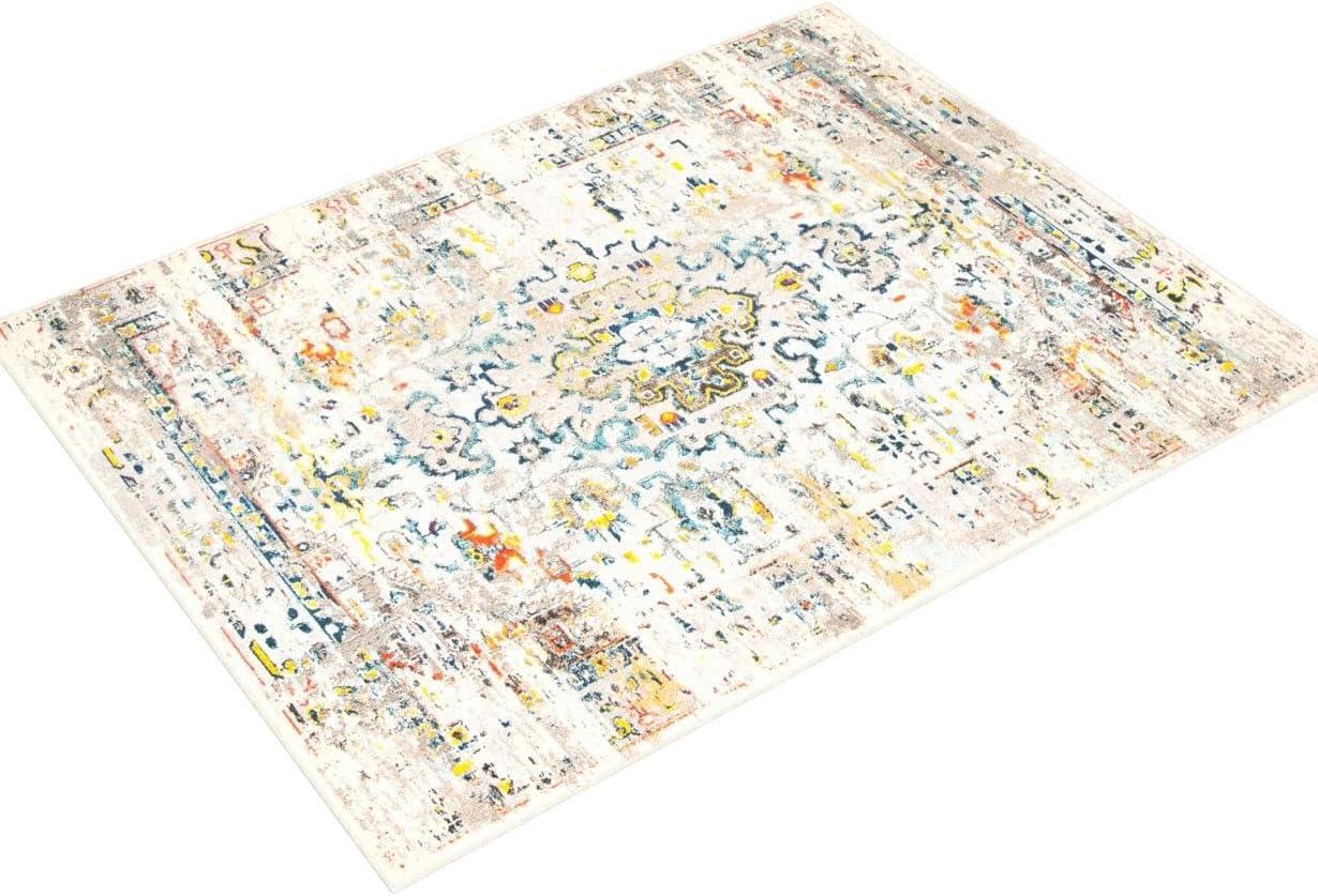 Madison MAD474 Power Loomed Indoor Area Rug - Cream/Blue - 6'x9' - Safavieh