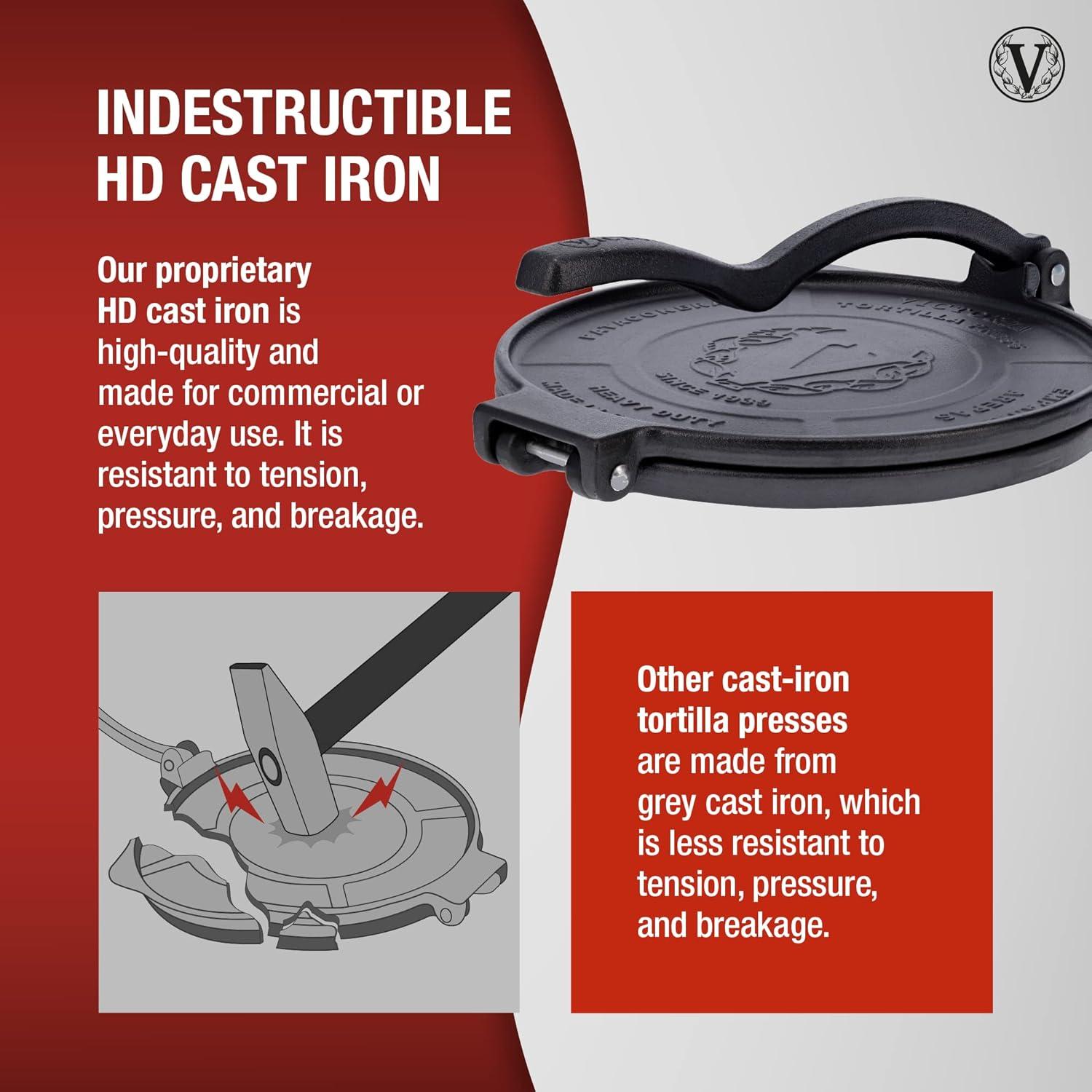 Victoria 10-Inch Heavy-Duty Cast Iron Tortilla Press