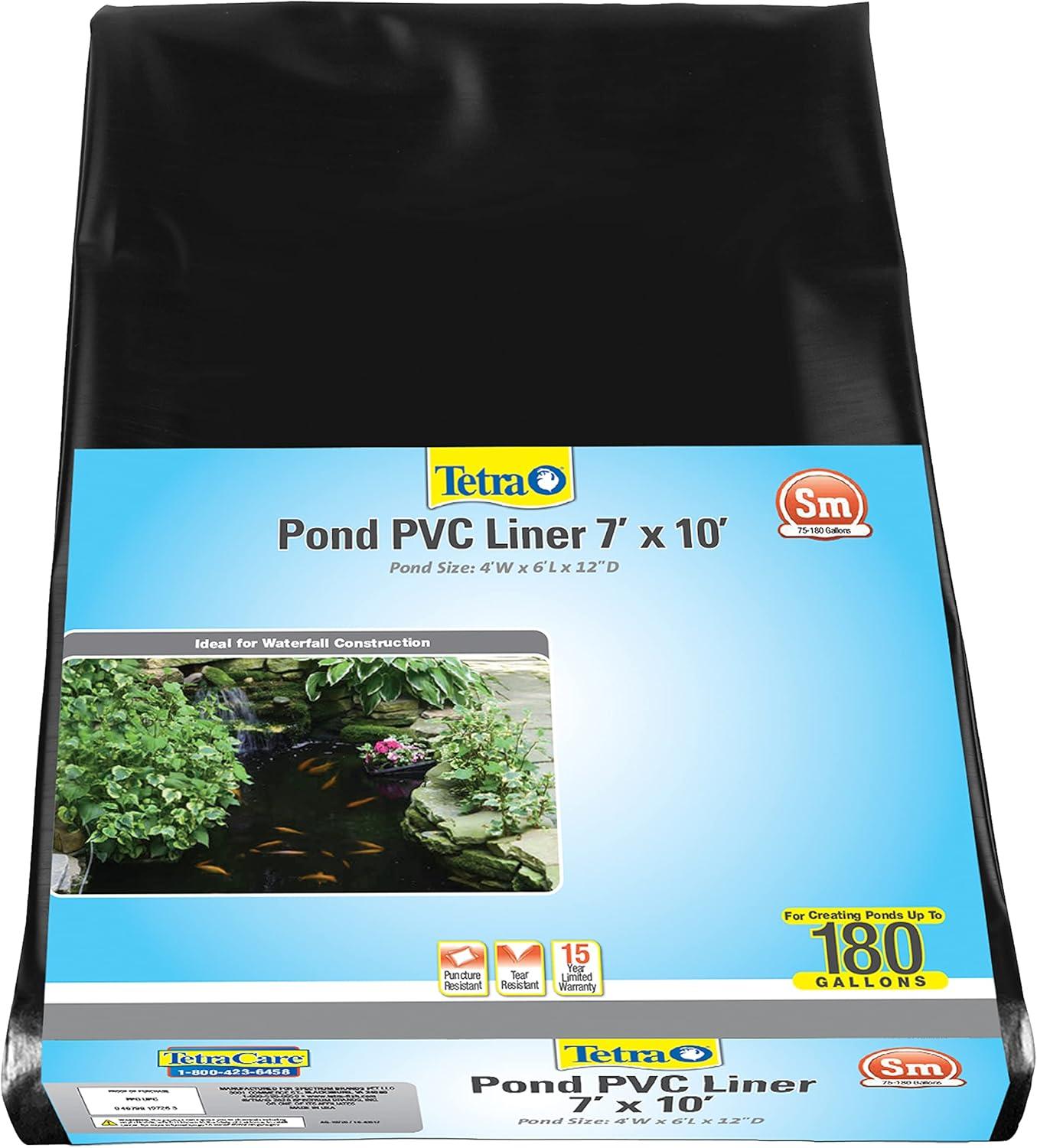 TetraPond Pond PVC Liner, For Ponds Up to 250 Gallons, 7' x 10'