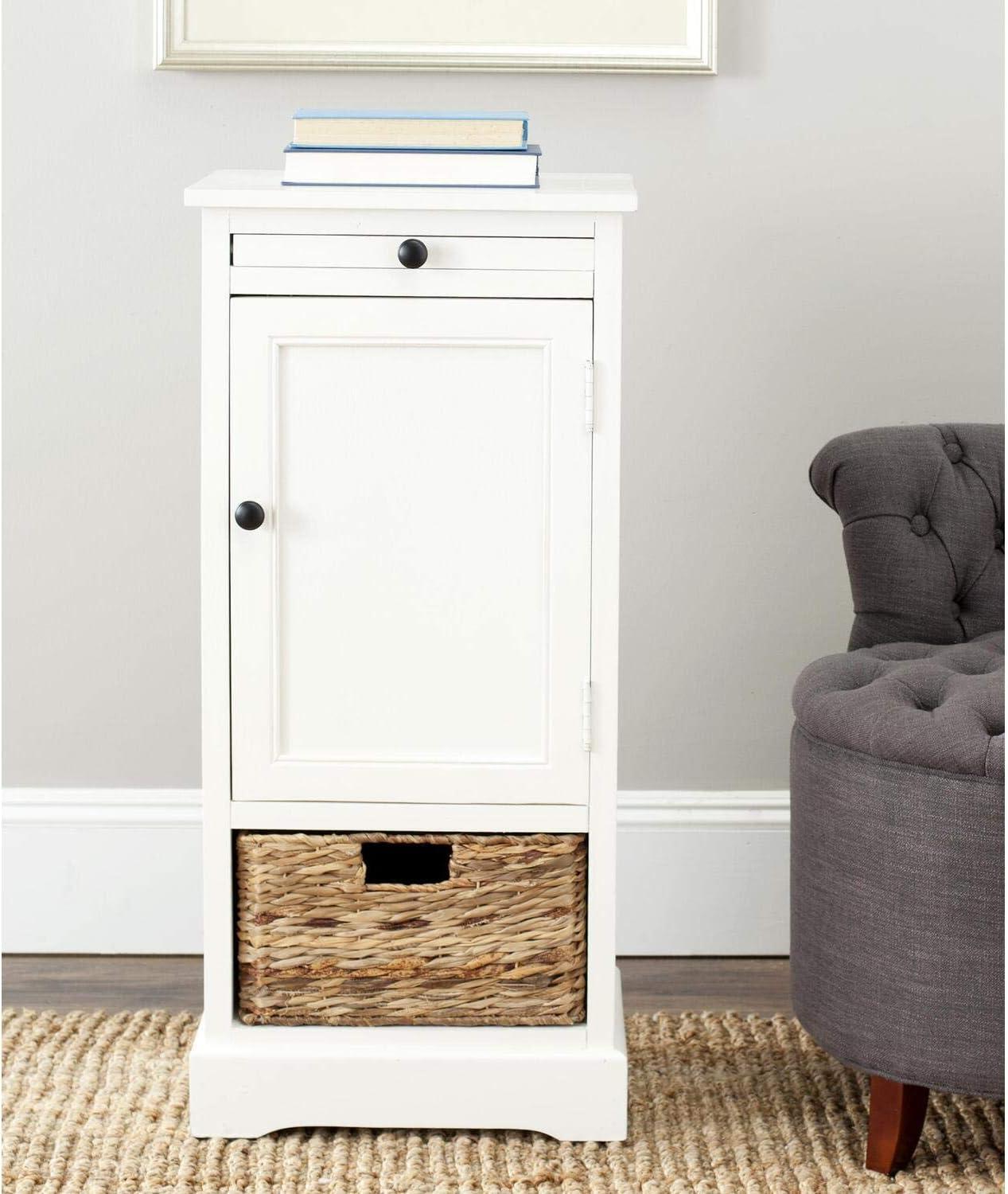 SAFAVIEH Raven Tall Storage Unit Distressed Cream