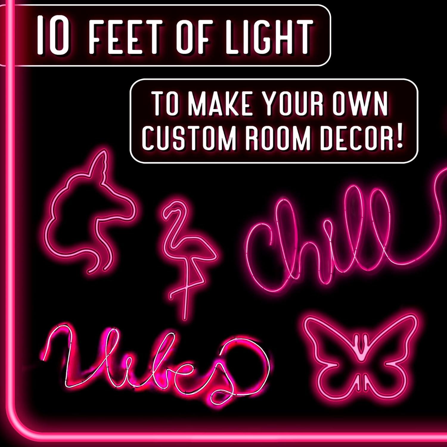 ArtSkills Make Your Own Neon Sign Kit, Pink Neon Lights for Bedroom Décor, Wall Décor, LED Flexible Light Strip for Custom Neon Signs