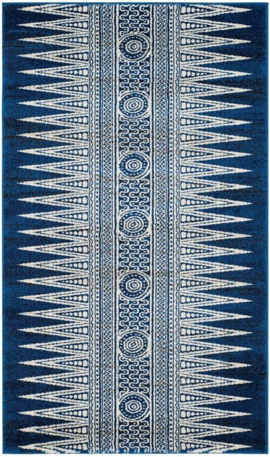 Evoke EVK226 Power Loomed Indoor Area Rug - Royal/Ivory - 6'7"x9' - Safavieh