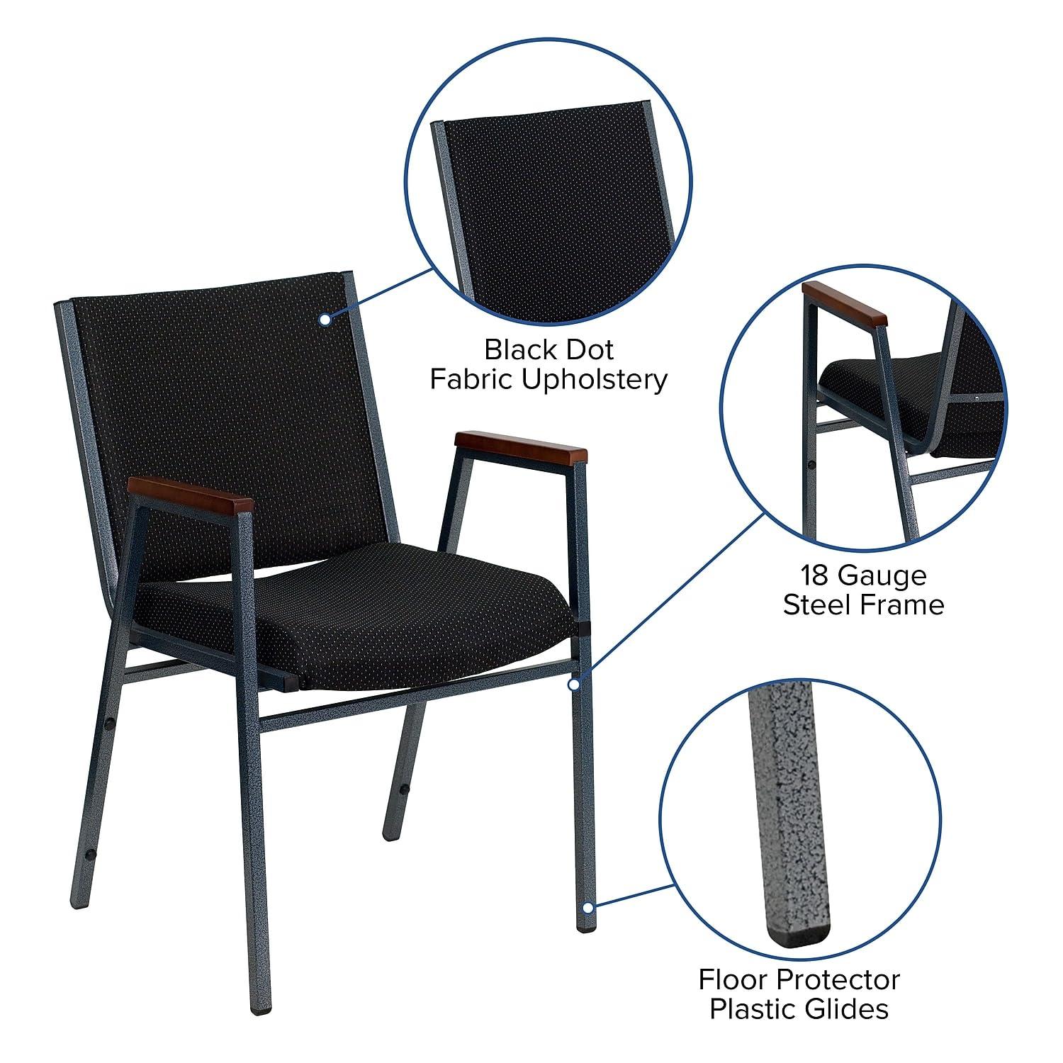 Flash Furniture Aliya Heavy Duty Stack Chair with Arms (Set of 4)