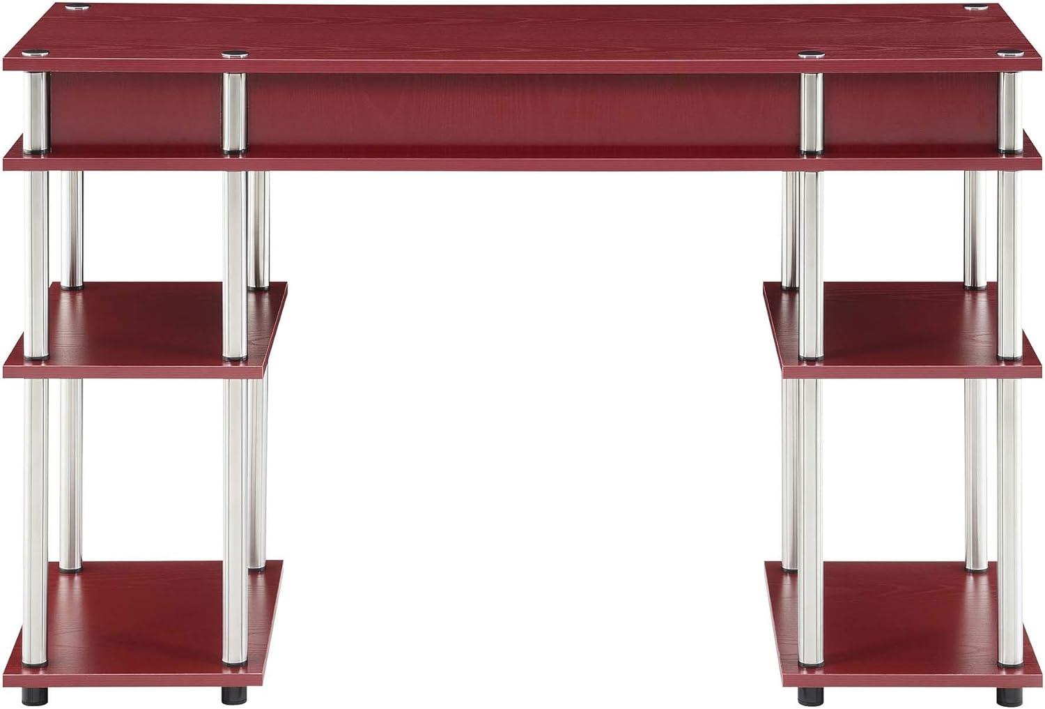 Convenience Concepts Designs2Go Student Desk with Shelves, Dark Cranberry Red, All Ages - 30" Height