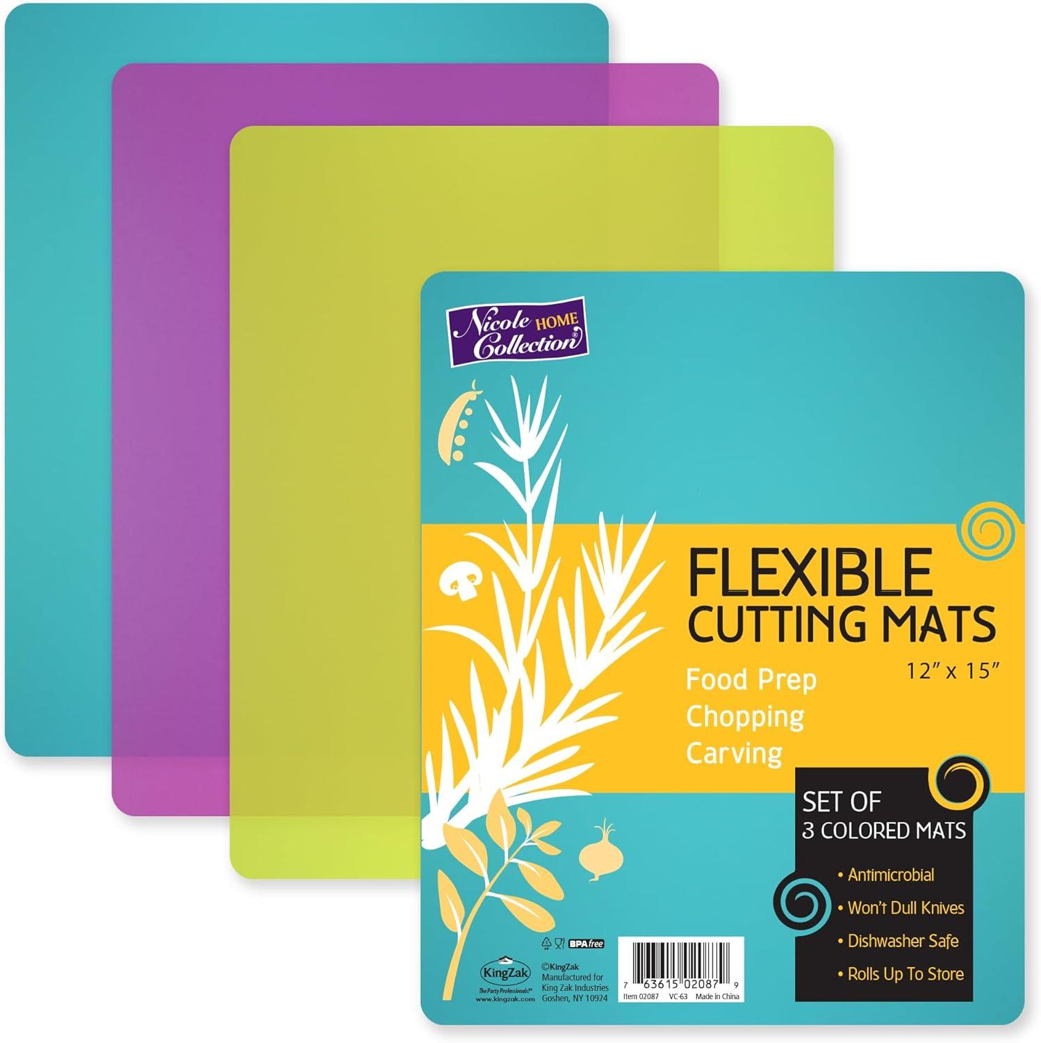 Flexible Colorful Plastic Rectangular Chopping Mats Set