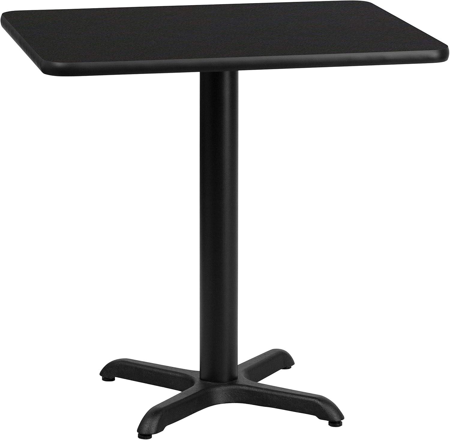 Flash Furniture 24'' x 30'' Rectangular Walnut Laminate Table Top with 22'' x 22'' Table Height Base