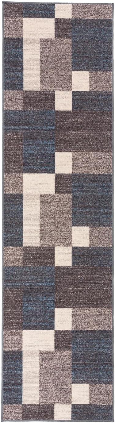 World Rug Gallery Modern Boxes Design Non-slip (Non-skid) Area Rug