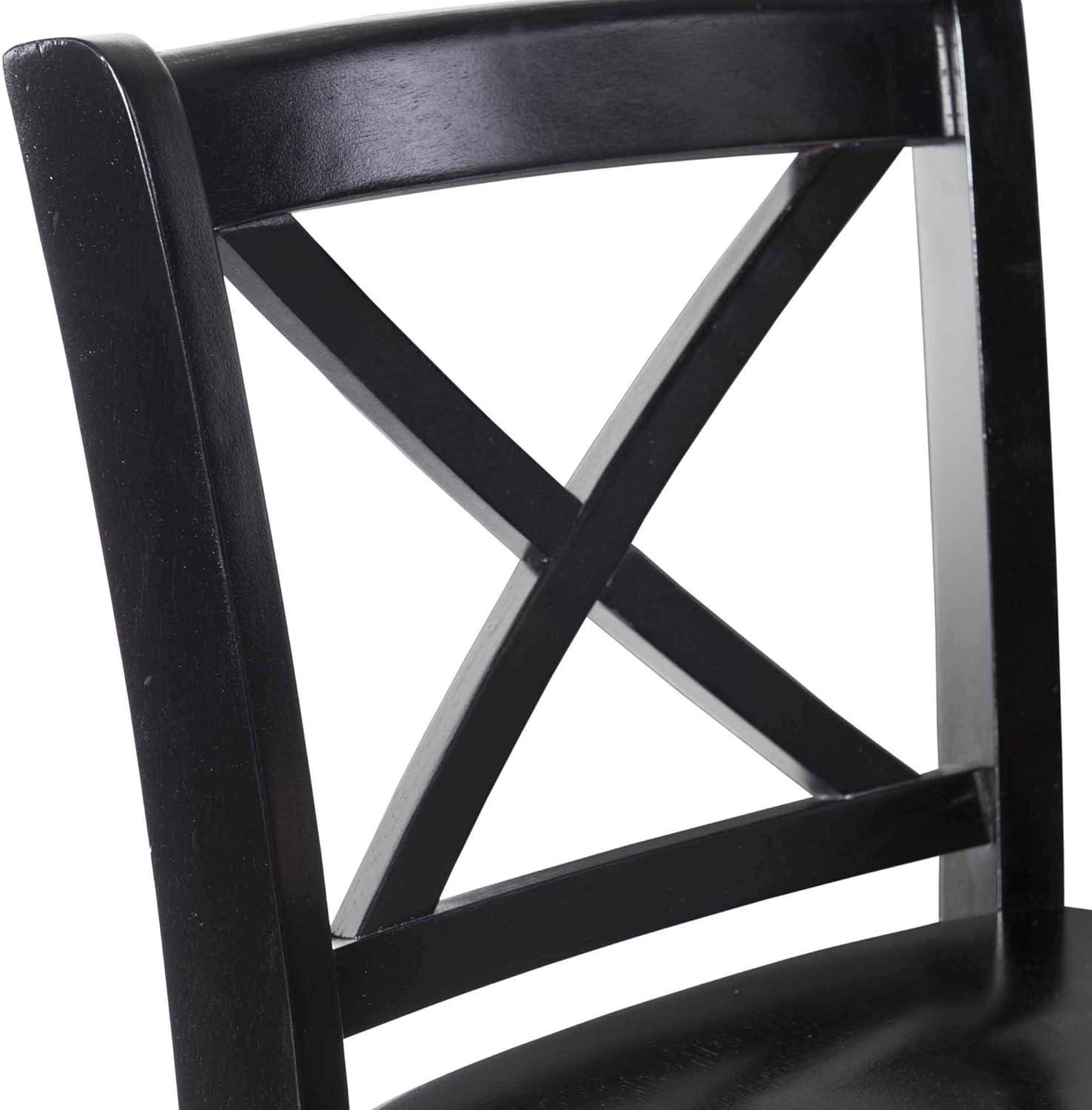 30" Torino X Back Wood Barstool - Black - Linon: Solid Rubberwood, Unupholstered, Armless