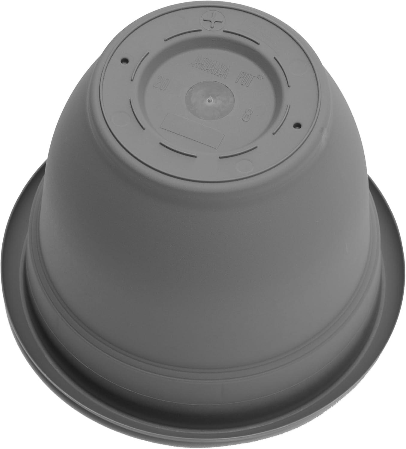 Bloem Ariana 12 in. D Polyresin Planter Charcoal