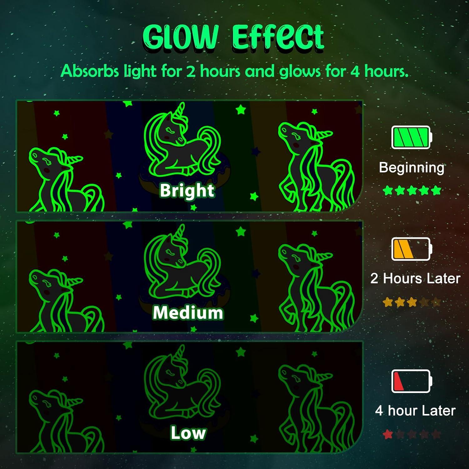 Unicorn Gifts Toys for Girls Kids - Glow in The Dark Rainbow Blanket Best Christmas Birthday Valentines Easter Decor Present for Age 1-14 Years Old Teens Child Toddler Daughter Soft Cozy Throw 50"x60"