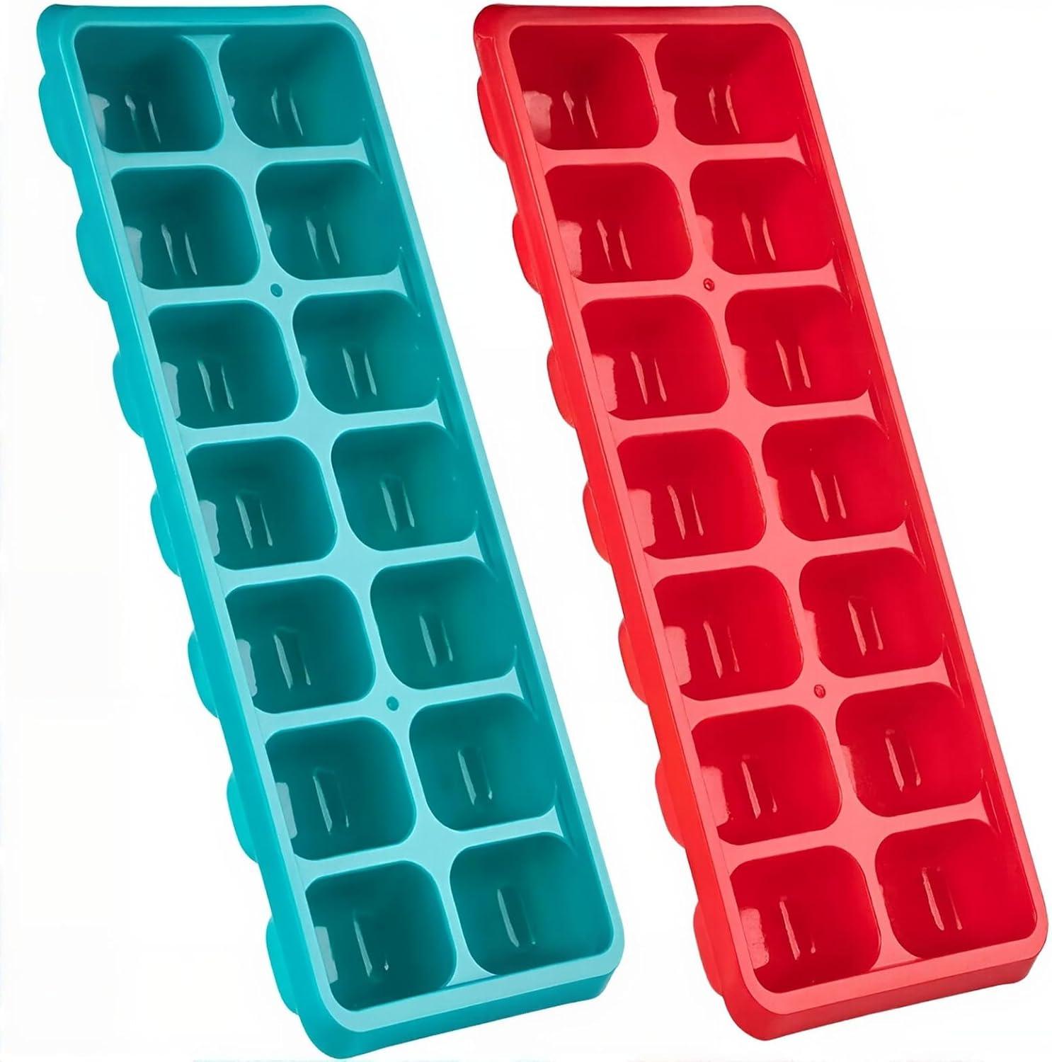 Ice Tray Easy Release White Ice Cube Trays, 16 Cube (Pack of 2) (2867-WHT-2)
