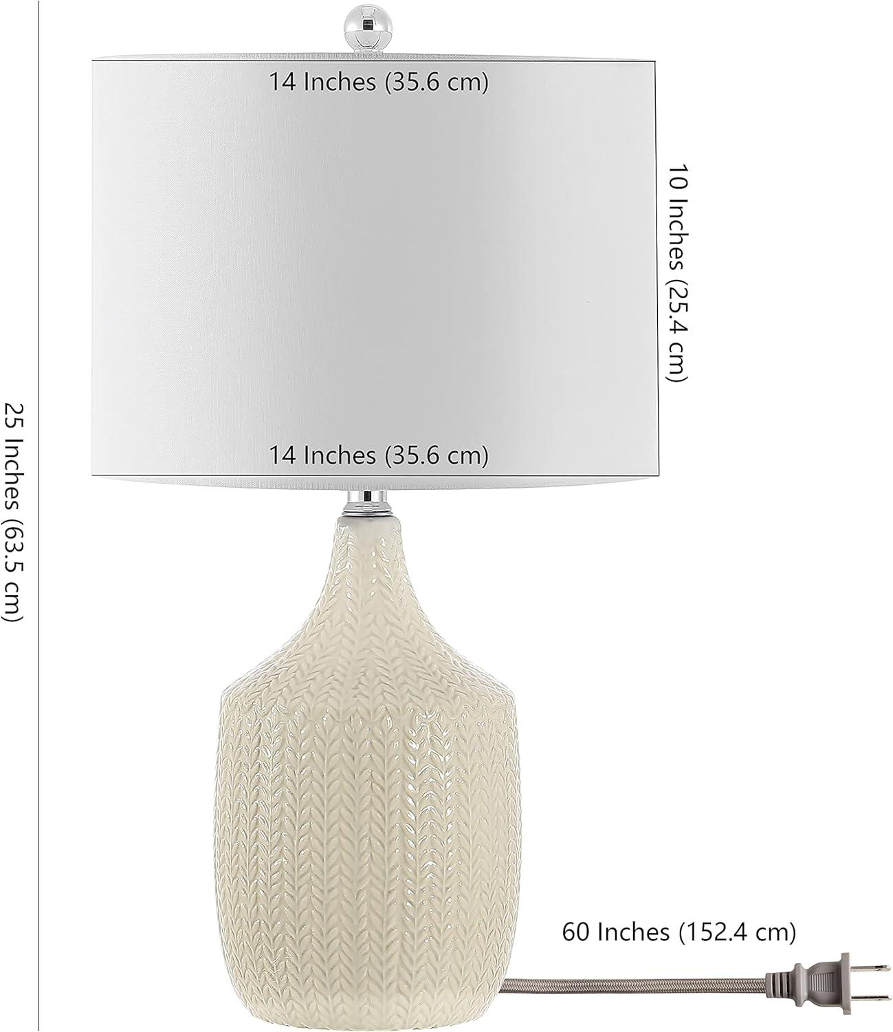 Arcadia Adjustable Cream Ceramic Artistic Table Lamp 15"