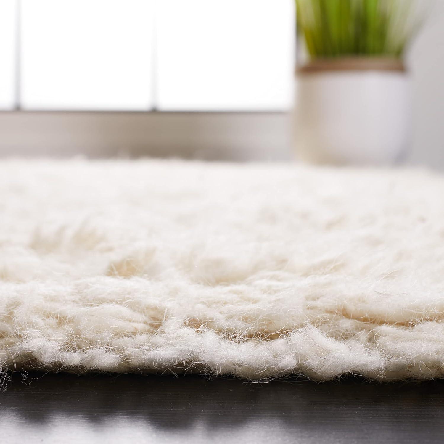 Flokati FLK150 Hand Tufted Indoor Area Rug - Ivory - 4'x6' - Safavieh