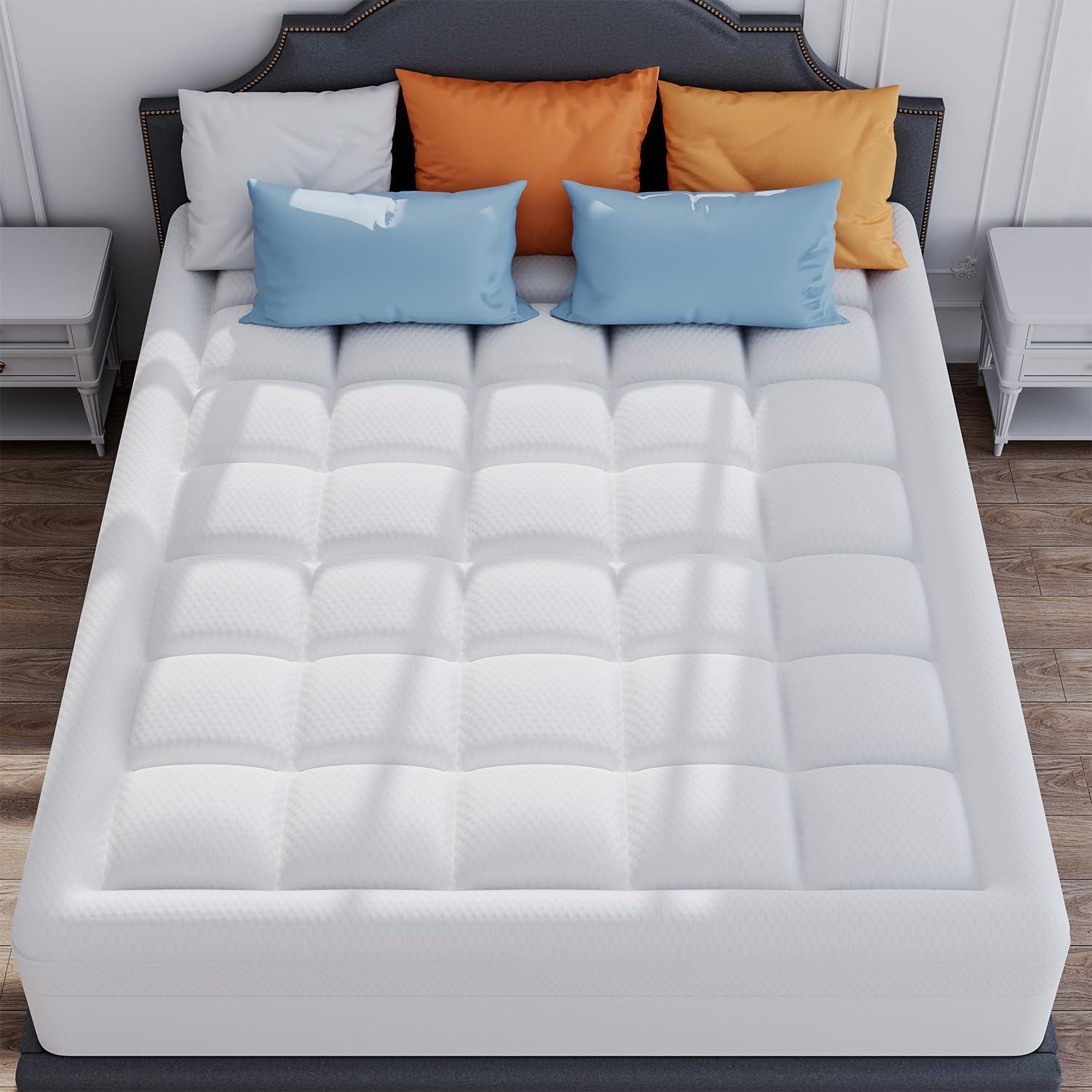 ELEMUSE Twin Size Dual Layer 3 Inch Memory Foam Mattress Topper, 2 Inch Cooling Gel Memory Foam and 1 Inch Thick Soft Pillow Top Mattress Pad Cover for Back Pain Relief, Bed Topper for Side Sleep