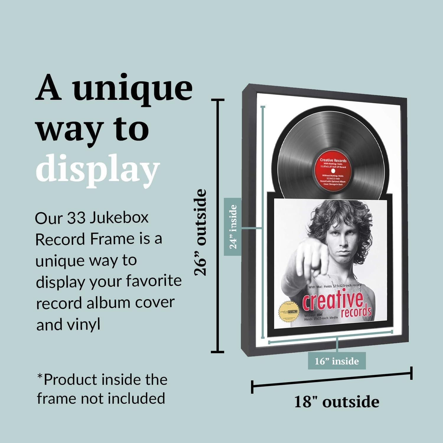 Black Jukebox Record Frame with Double Matting