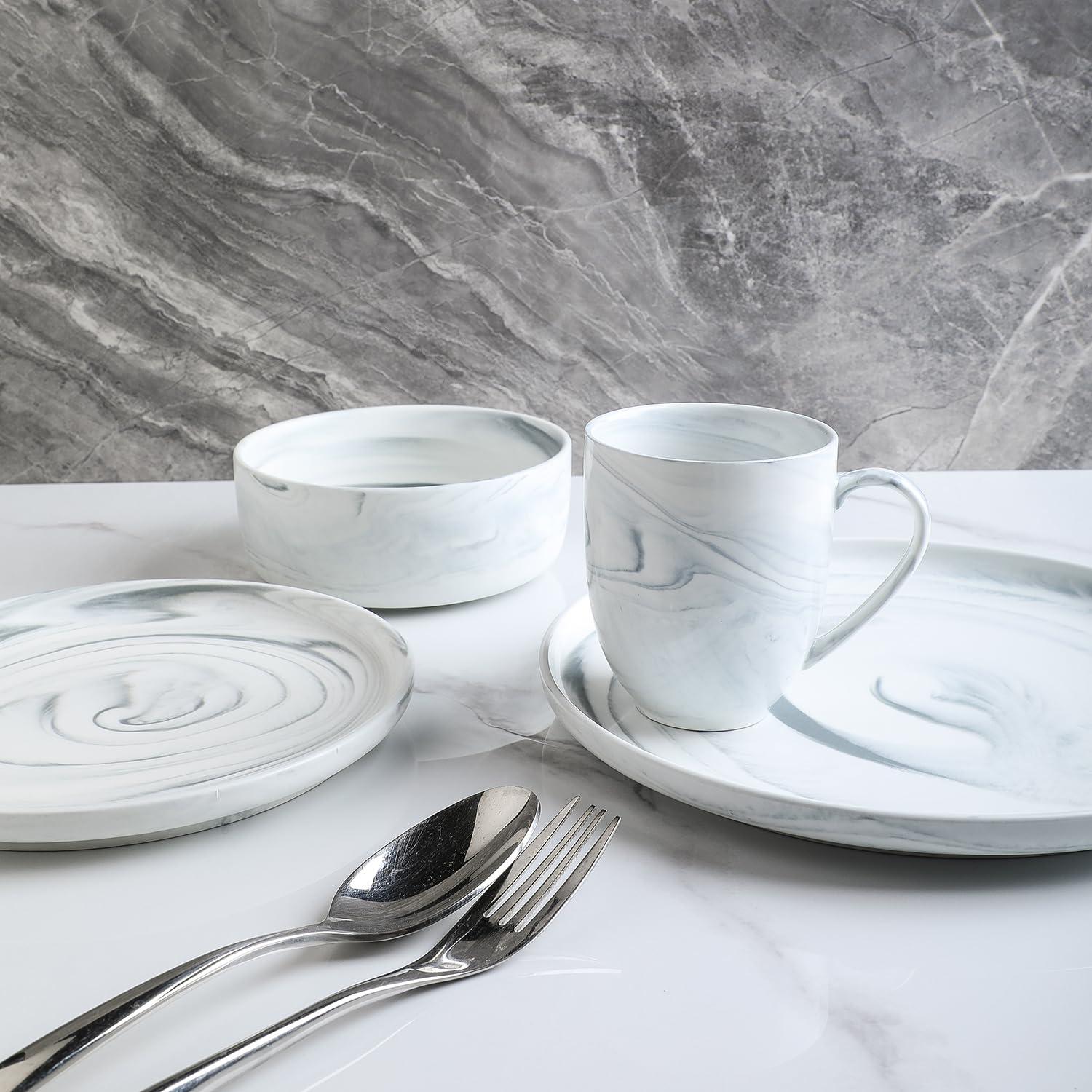 Stone Lain Brighton 32-Piece Porcelain Dinnerware Set, Service for 8, Gray