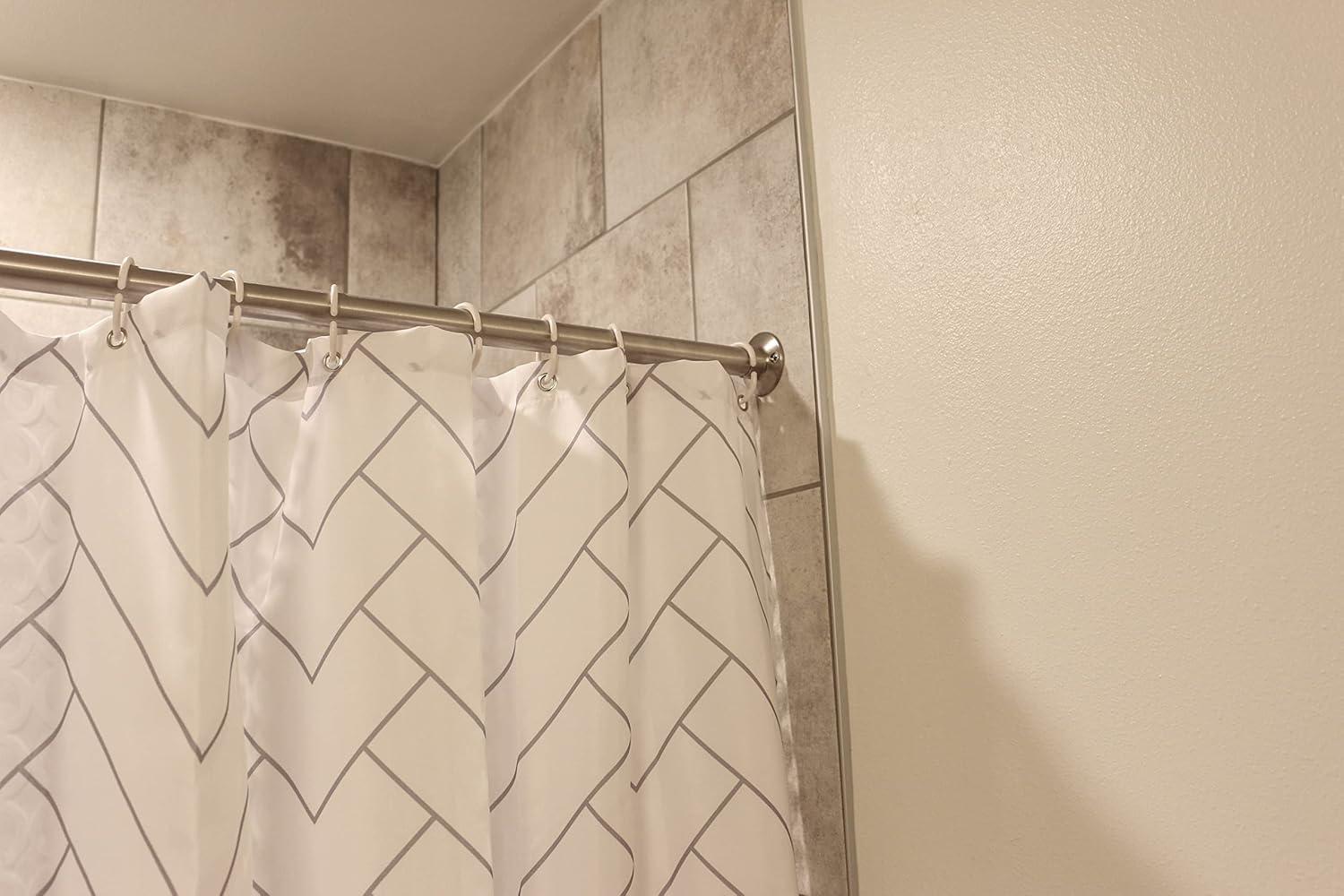 Design House Stainless Steel Shower Rod in Satin Nickel 60 Inch