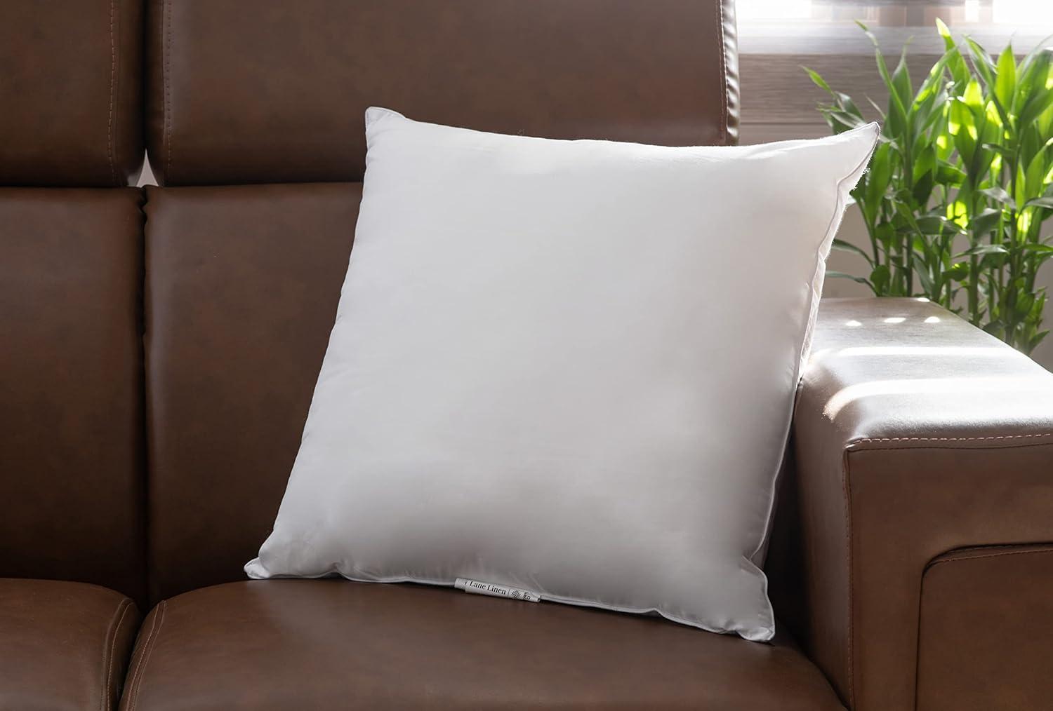 26x26 White Cotton Blend Throw Pillow Inserts, 2-Pack