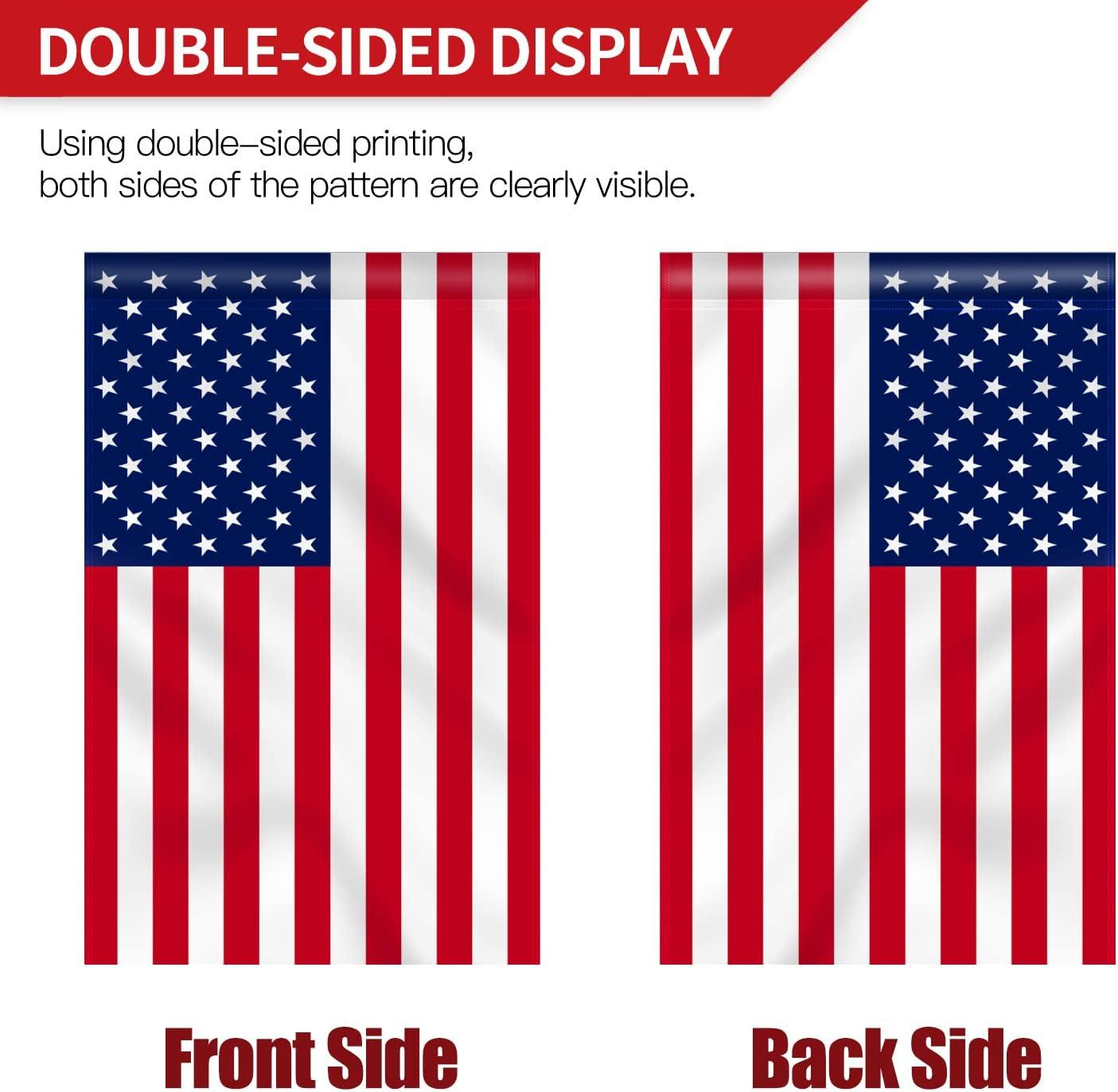 Double Sided Premium Garden Flag, US Garden Flag - USA American United States July 4th Independence Day Patriotic Decorative Yard Flags - Weather Resistant & Double Stitched - 18 x 12.5 Inch