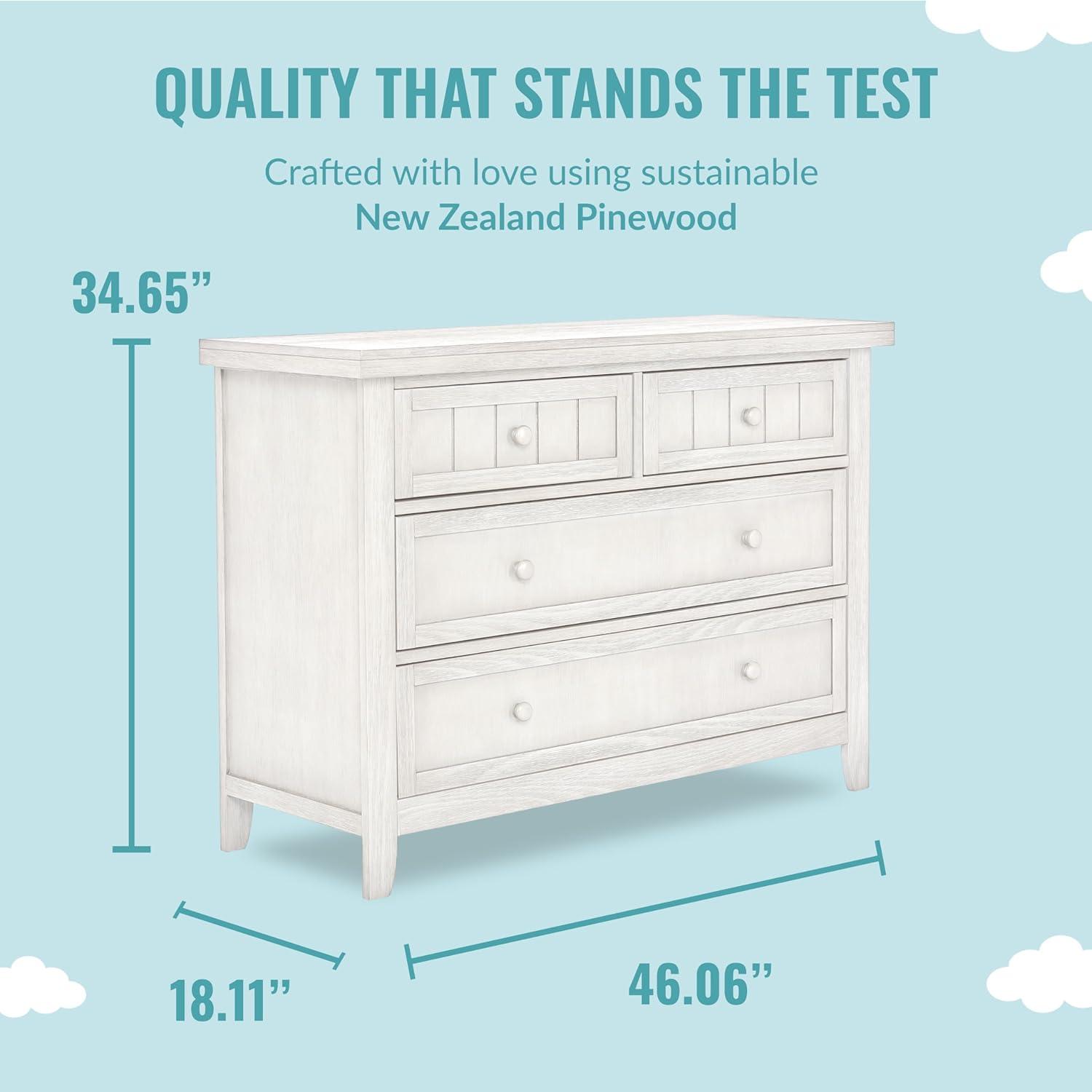 Dream On Me Maple Double Dresser, White