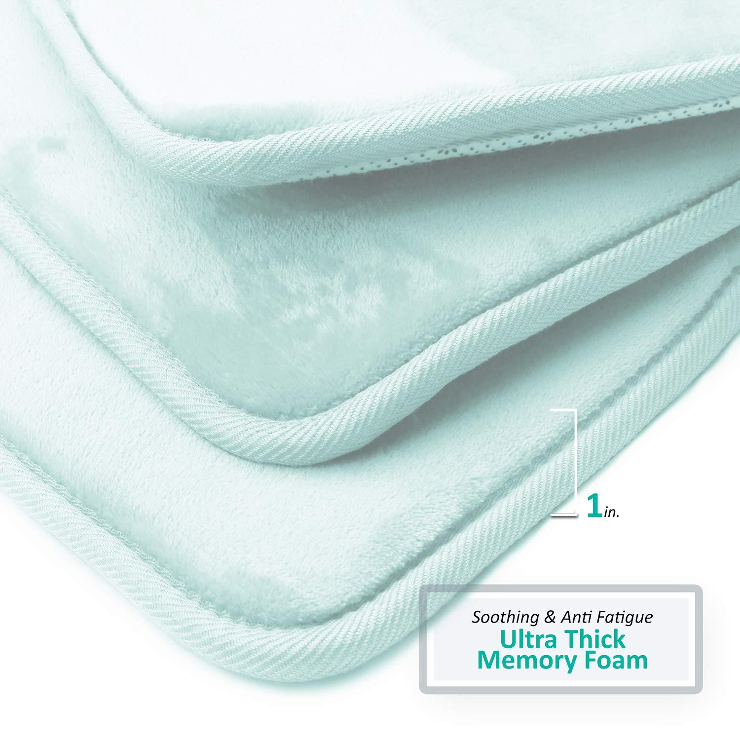 Ultra Soft and Absorbent Memory Foam Bath Rug Set with Non-Slip Backing