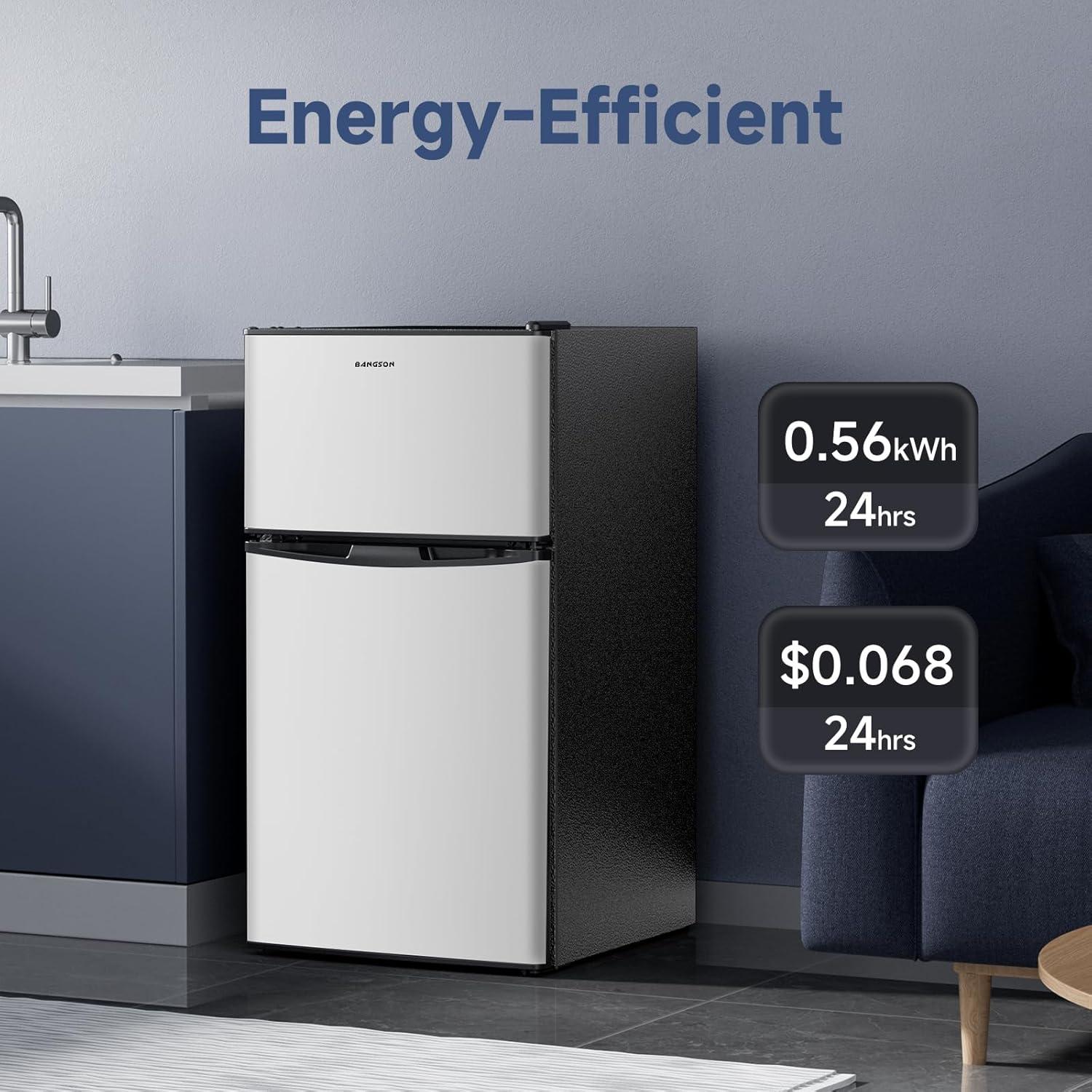 BANGSON BANGSON 3.2 CU.FT, 2 Door Small Refrigerator with Freezer US-BSR-201