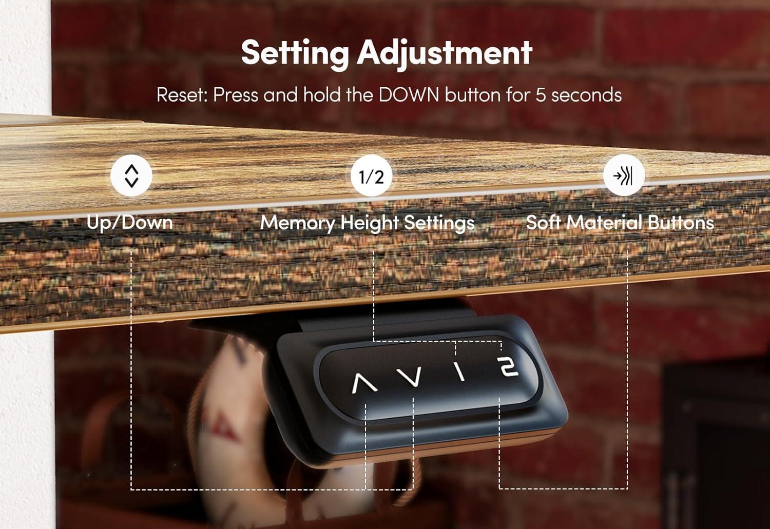 BANTI 55" x 24" Height Adjustable Electric Standing Desk with Keyboard Tray, Sit Stand up Desk with Splice Board, Black Frame/Rustic Brown Top