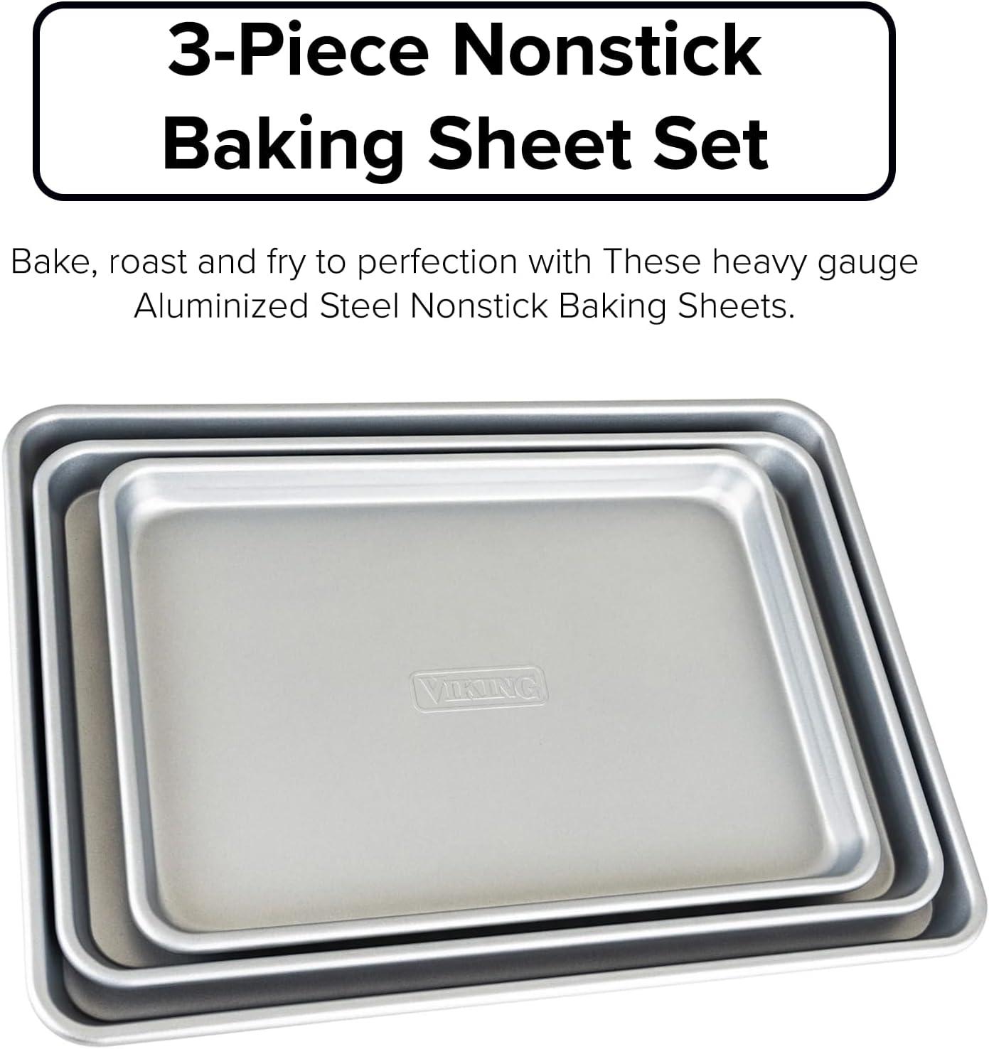 Viking Nonstick Aluminized Steel 3-Piece Baking Sheet Set