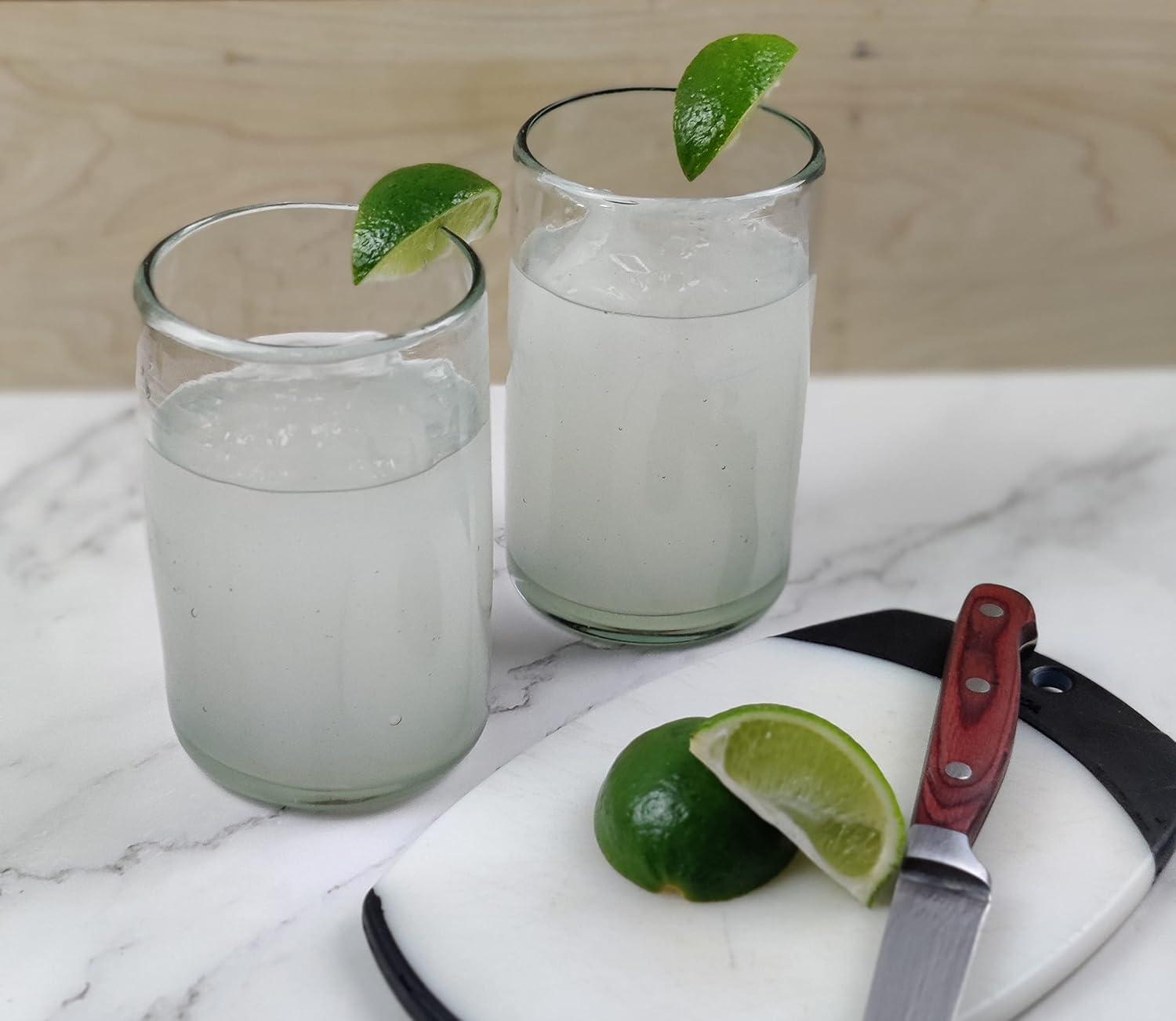 Dos Sueños Mexican Hand Blown  Drinking Glasses - Natural - 14oz - Set of 6