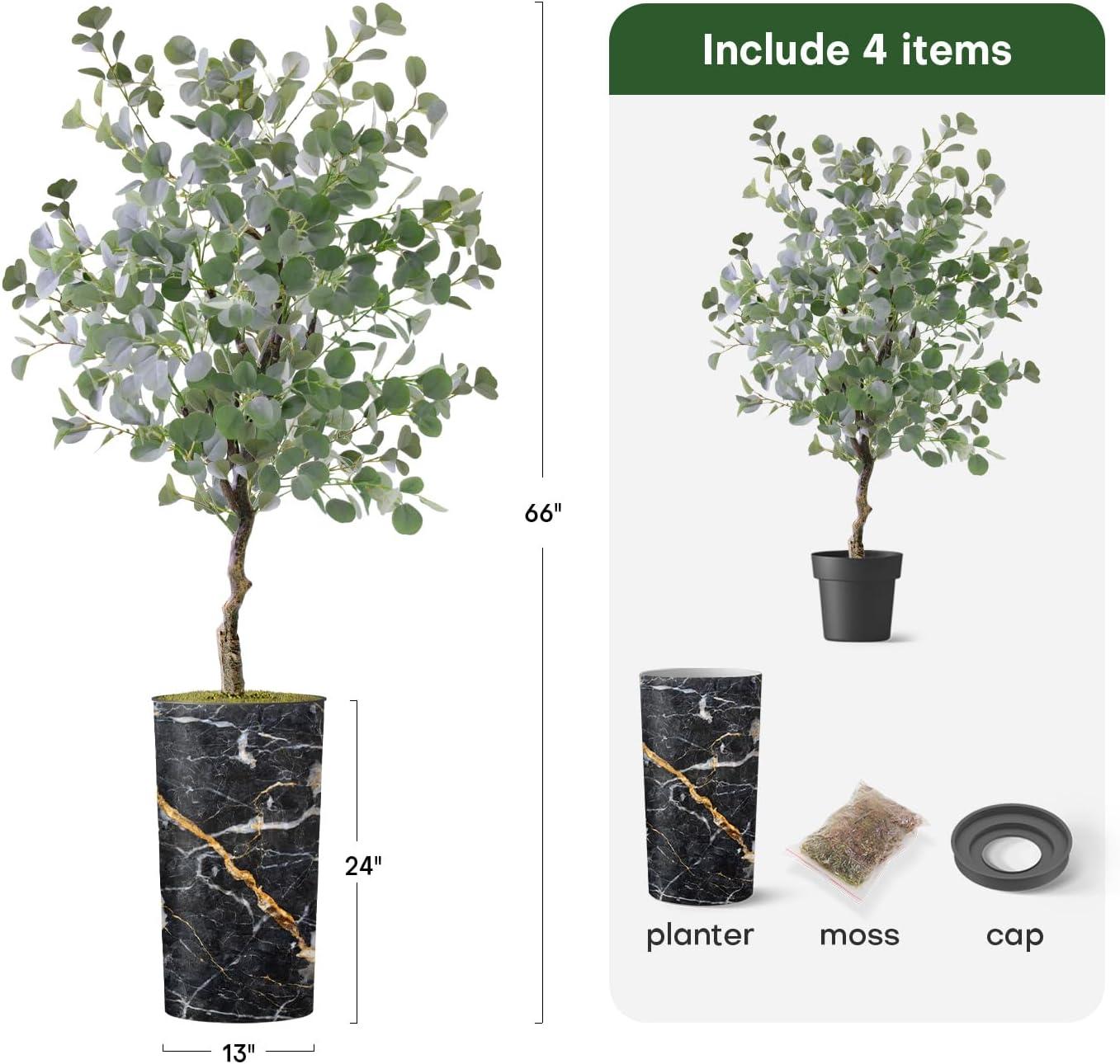 SIGNLEADER Artificial Plant In Planter, Fake Areca Tropical Palm Plant Home Decoration (Plant Pot Plus Plant)