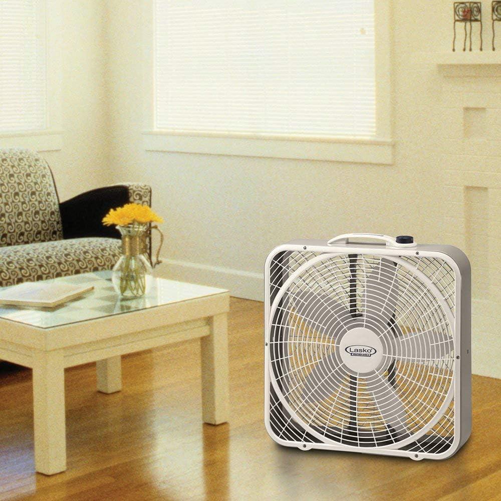 Lasko 20 Weather-Shield Performance Box Fan-Features Innovative Wind Ring System for Up to 30% More Air, 20 Inch, 3720