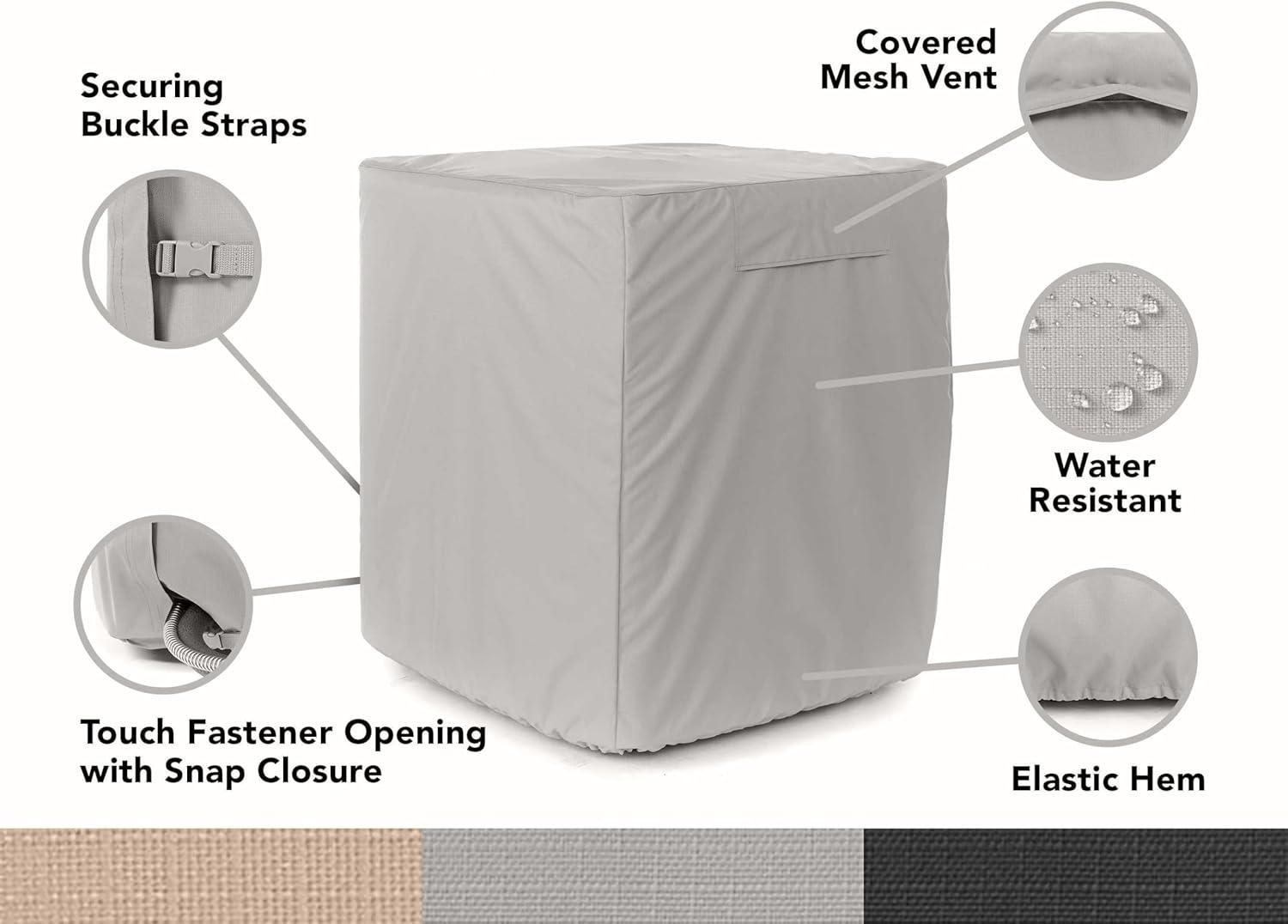 Covermates Air Conditioner Cover – Durable Weather-Resistant Protection for Outdoor Units, Ultima 600D Polyester, 40W x 40D x 42H, Ripstop Grey