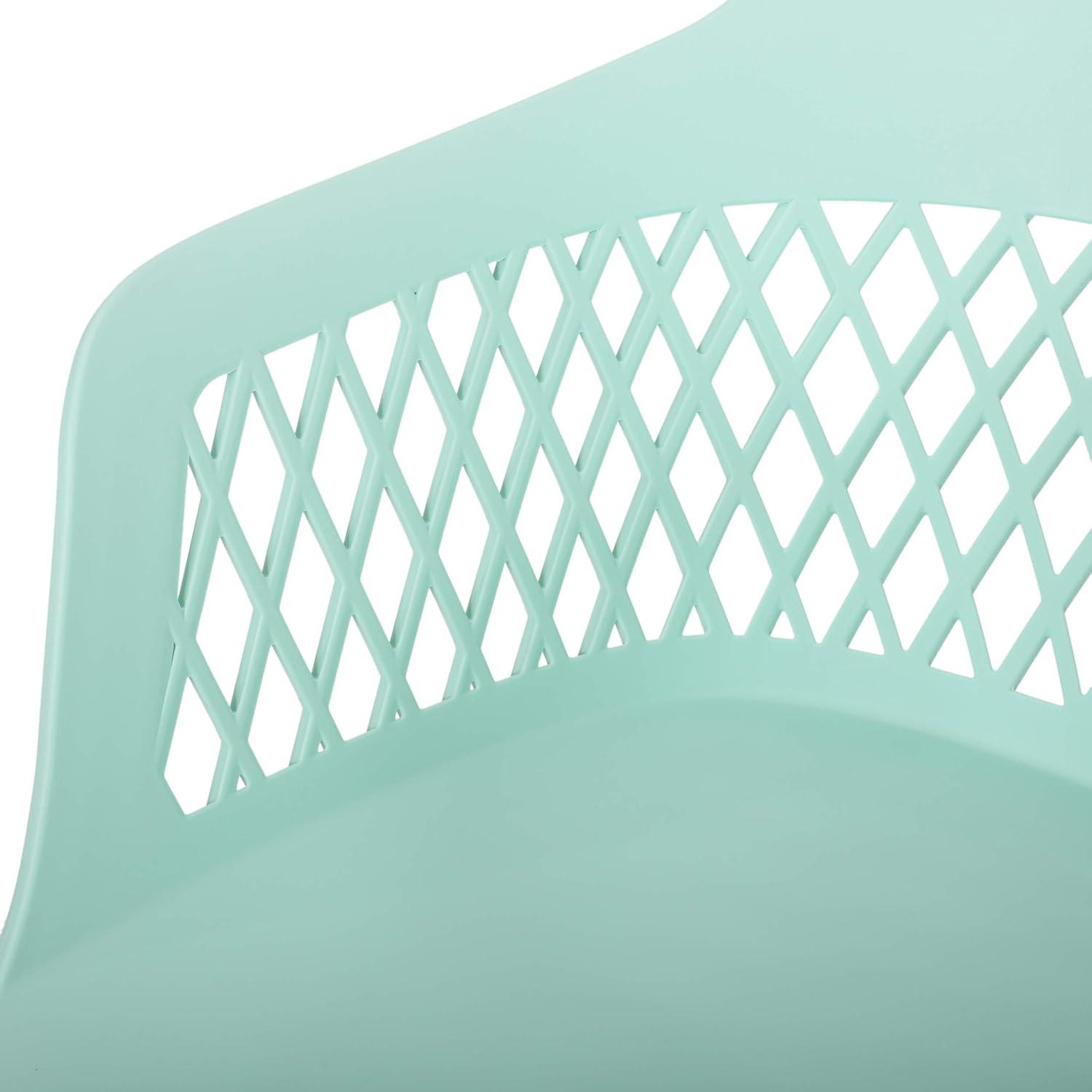 Mint Polypropylene Resin Outdoor Dining Chair Set of 2