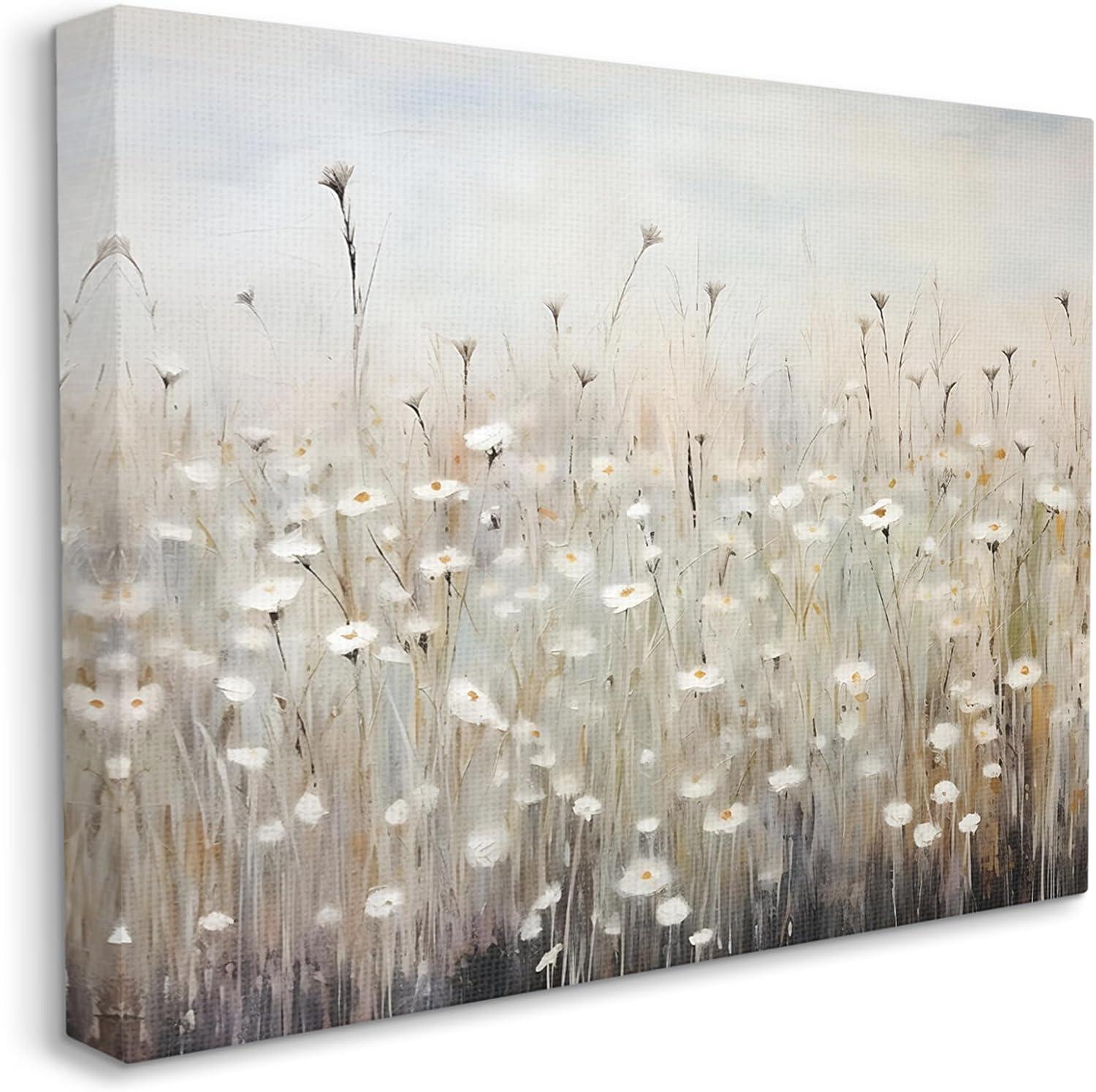 Stupell Industries Abstract Speckled Flowers Landscape Painting Gallery Wrapped Canvas Art Print Wall Art, 20 x 16