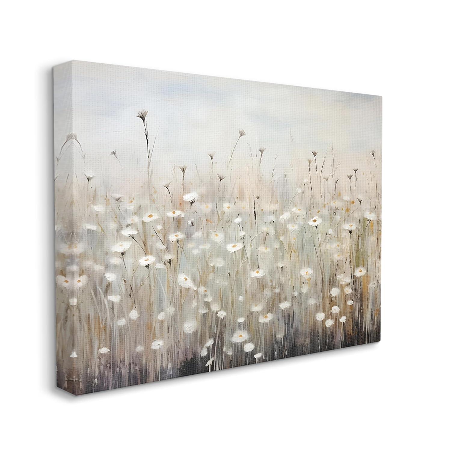 Stupell Industries Abstract Speckled Flowers Landscape Painting Gallery Wrapped Canvas Art Print Wall Art, 20 x 16