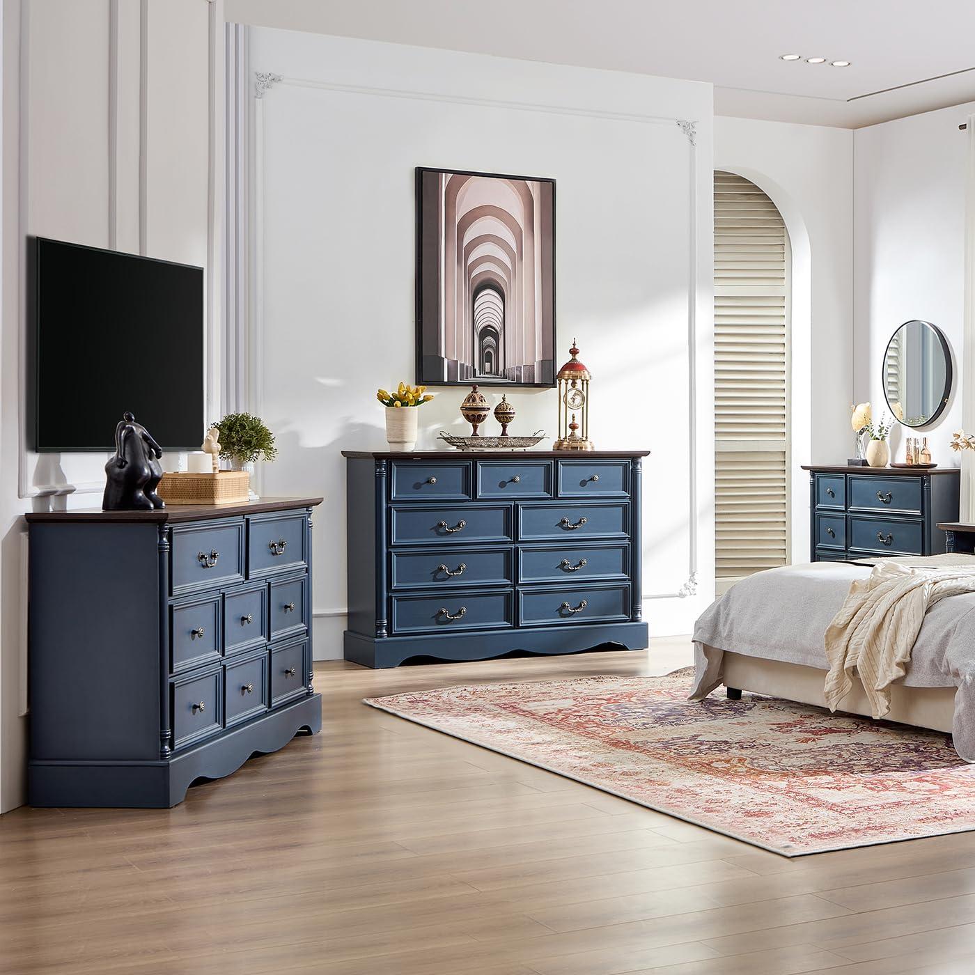 Charlton Home® Gorritz 8 Drawers Dresser, 54" Wide Farmhouse Chest of Drawers with Charging Station