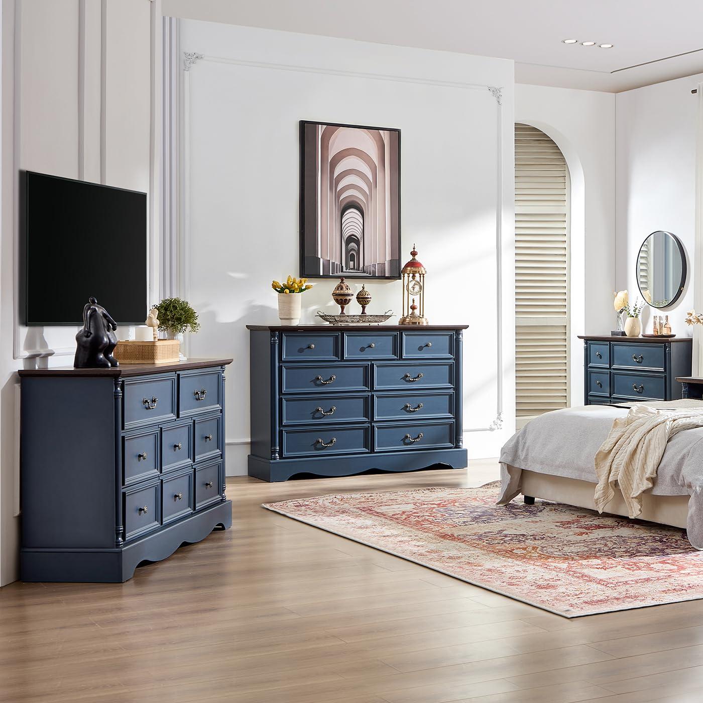 Charlton Home® Gorritz 8 Drawers Dresser, 54" Wide Farmhouse Chest of Drawers with Charging Station