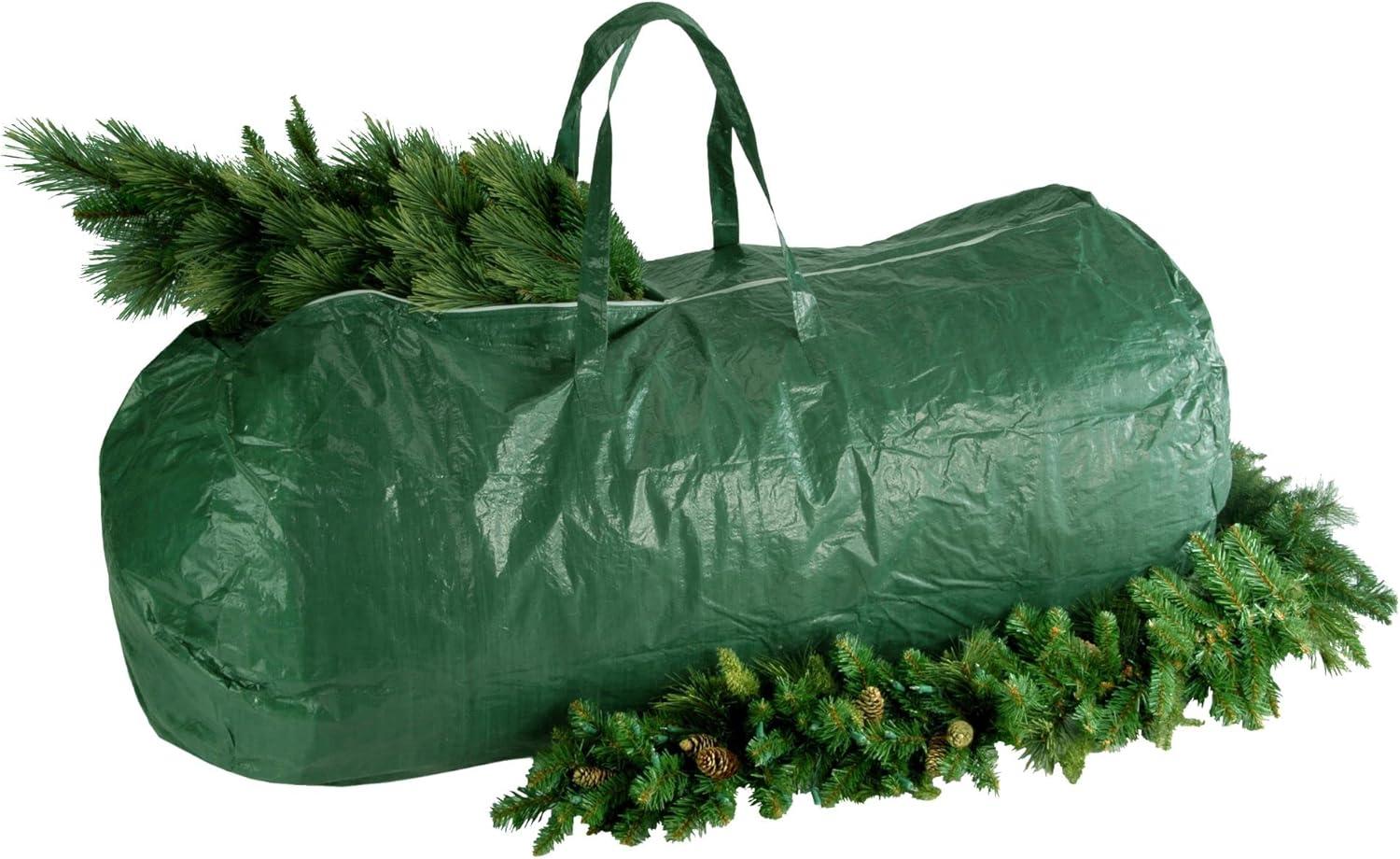 Green Heavy-Duty Christmas Tree Storage Bag with Handles